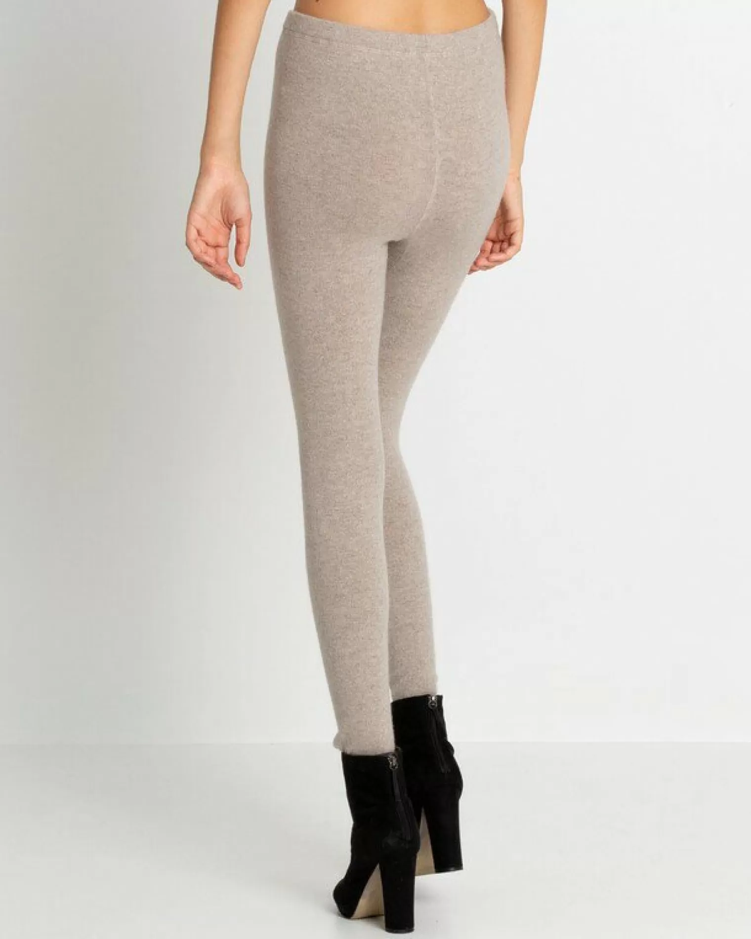 Kujten Joggings & Leggings>Plain Colored Cashmere Leggings Beige Sable