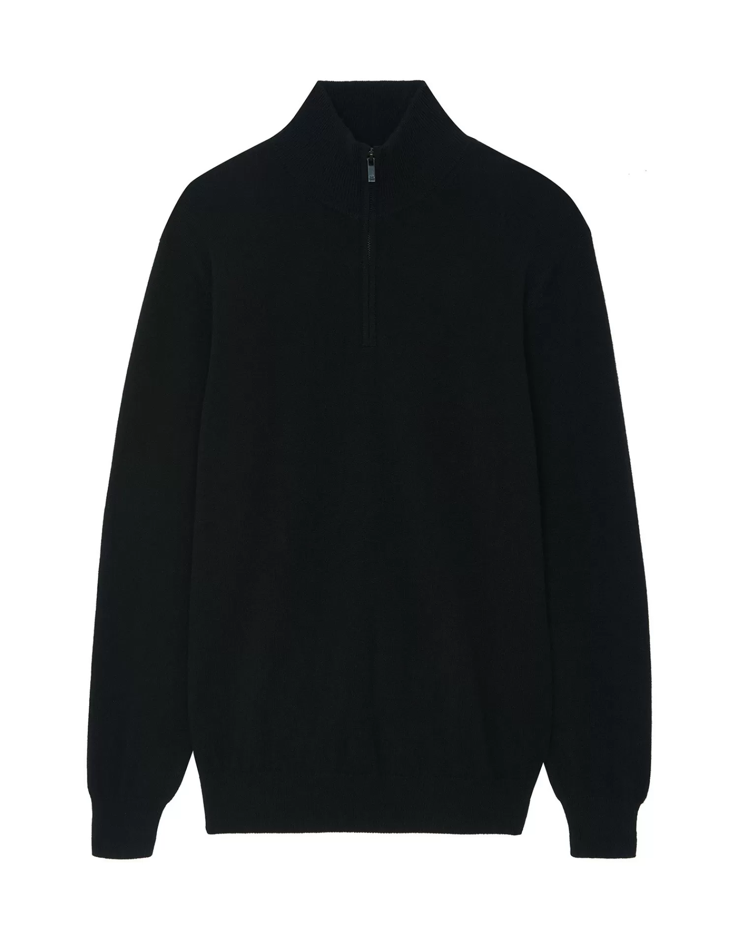 Kujten Sweaters & Sweatshirts>Plain Turtleneck Cashmere Man Sweater With Elbow Patches Noir