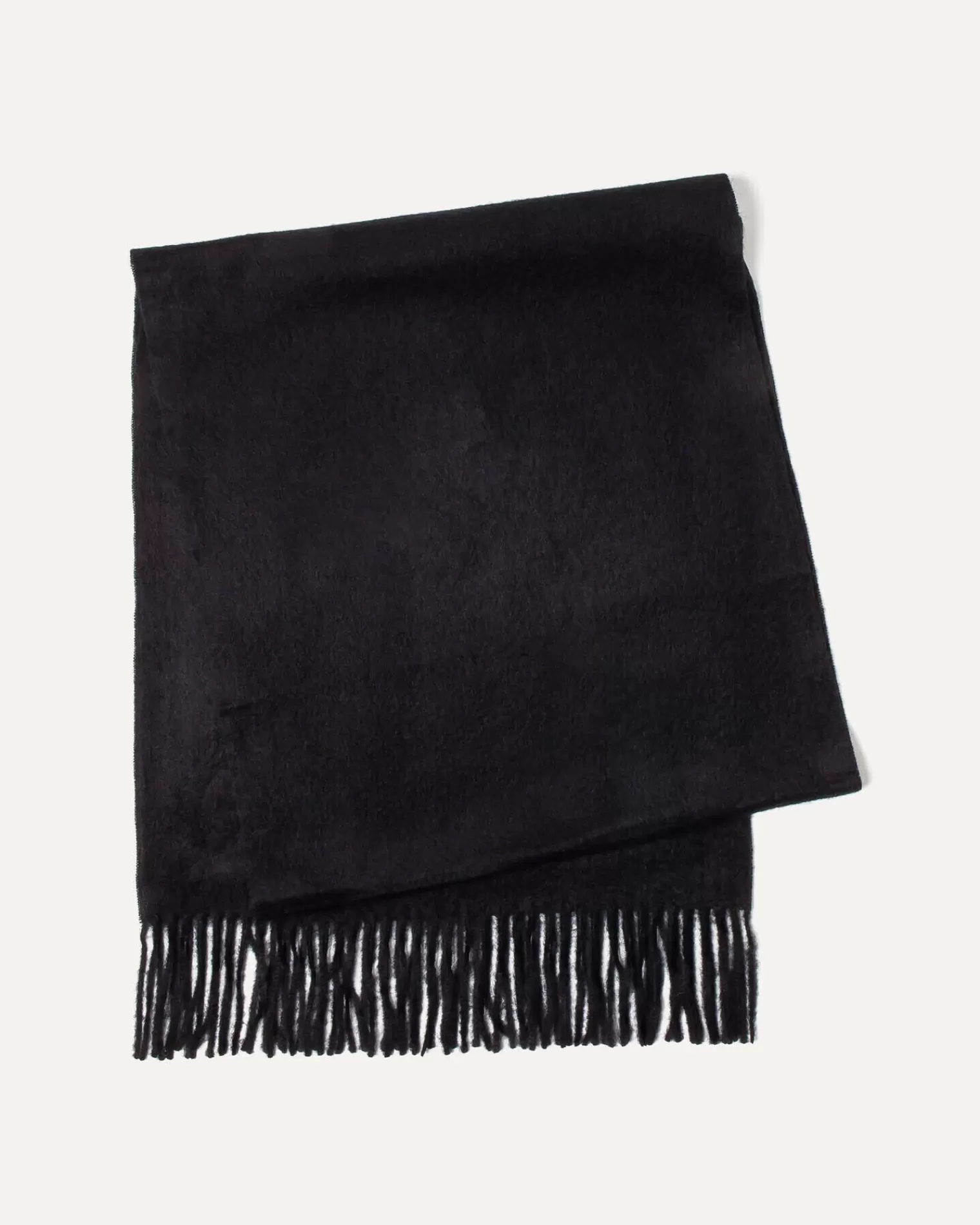 Kujten Scarves & Snoods>Plain Woven Cashmere Scarf Noir