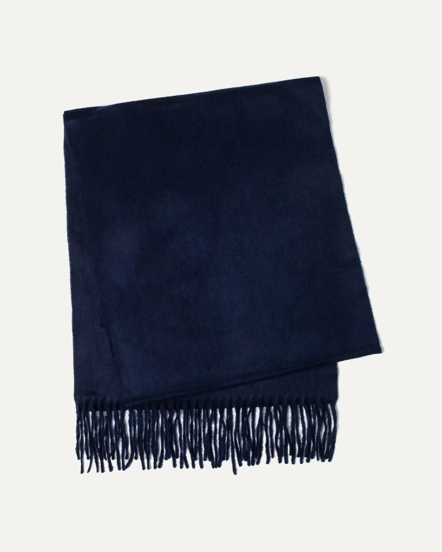 Kujten Scarves & Snoods>Plain Woven Cashmere Scarf Bleu Marine Fonce