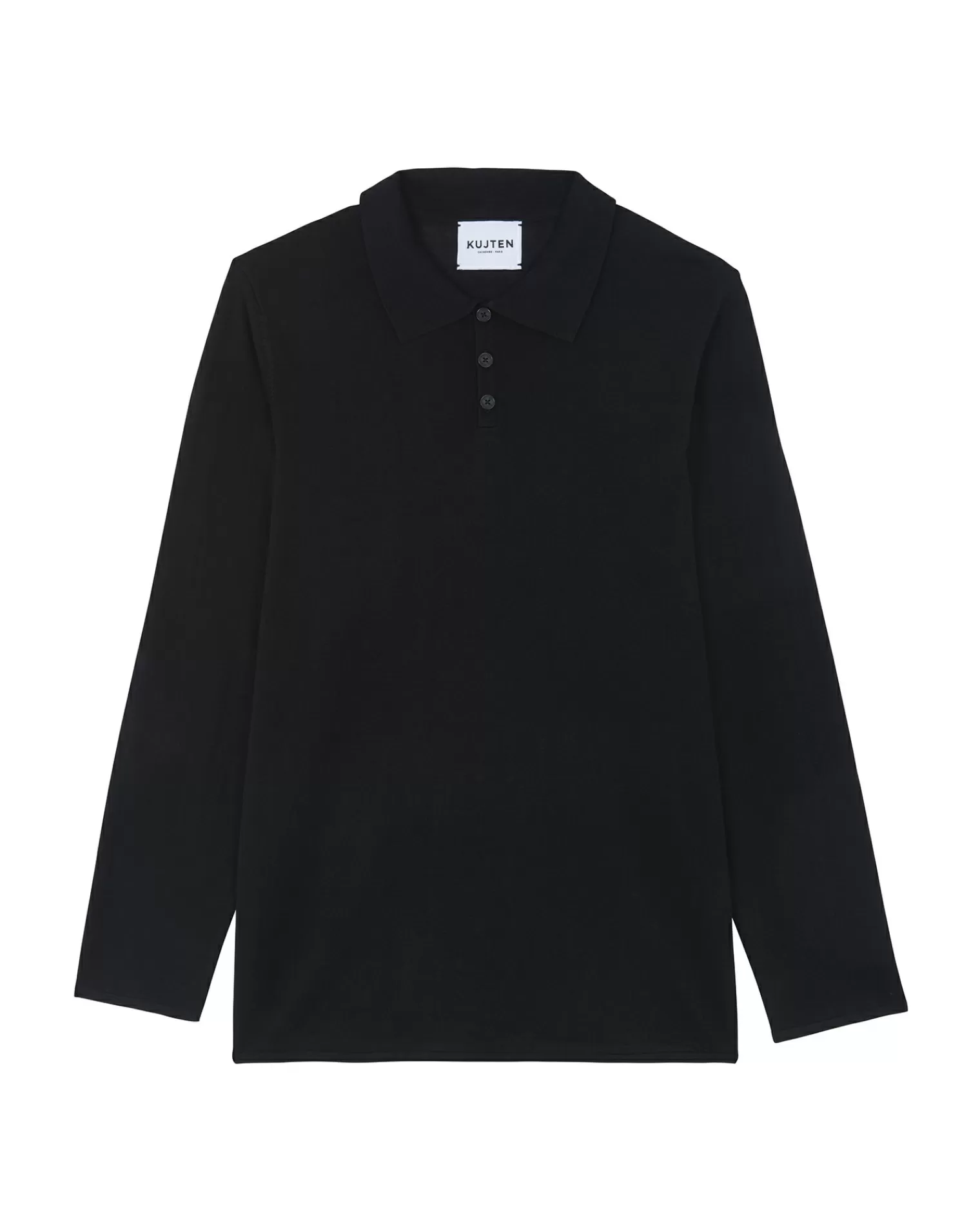 Kujten Sweaters & Sweatshirts>Polo Collar Silk-Cashmere Sweater Noir