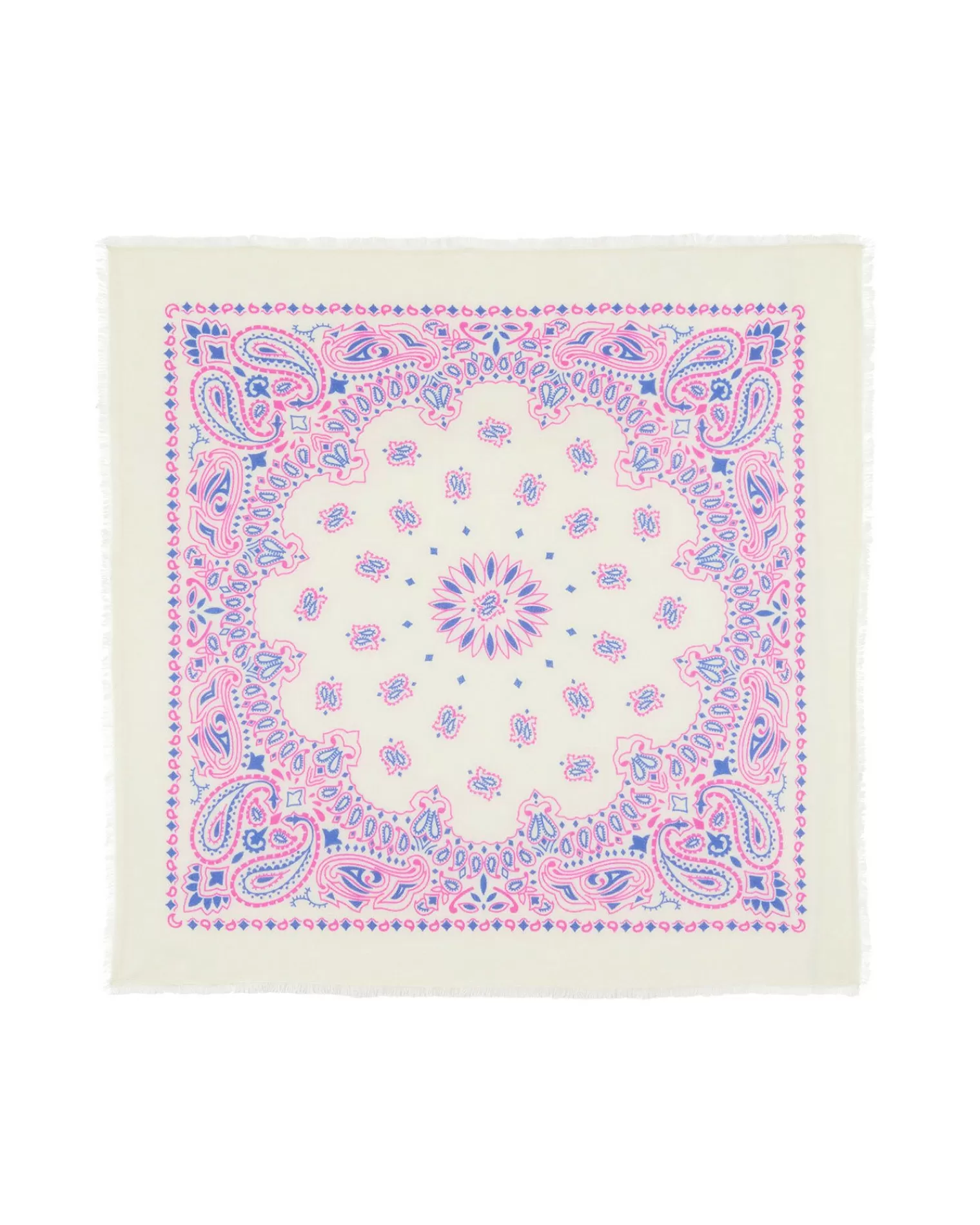 Kujten Scarves & Snoods>Printed Cashmere Large Bandana, 2-Threads Deep Kabalos