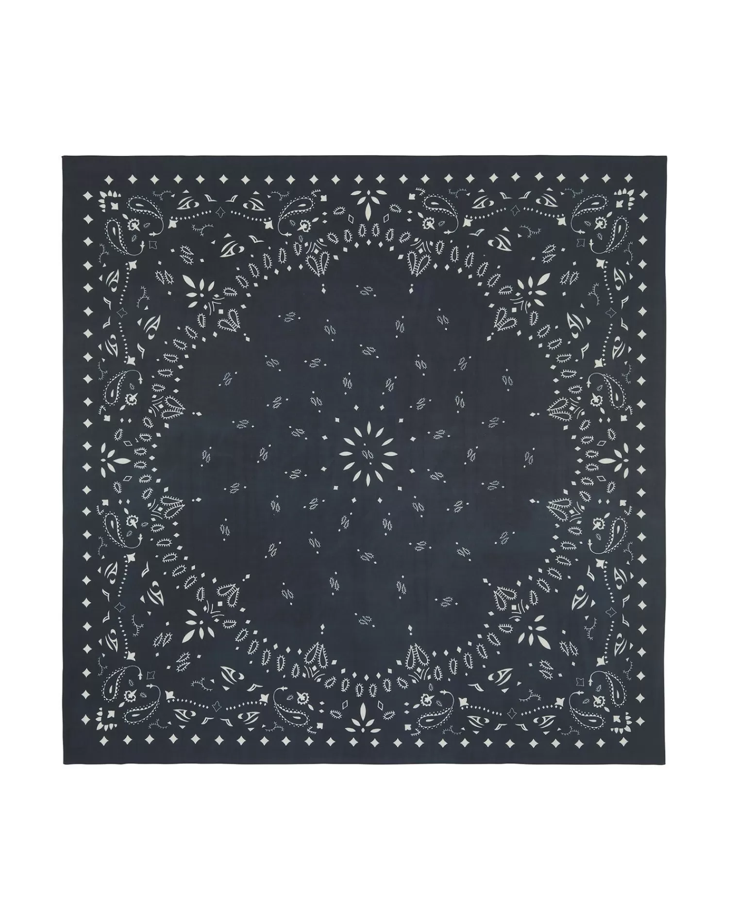 Kujten Scarves & Snoods>Printed Very Large Cashmere Bandana Noir