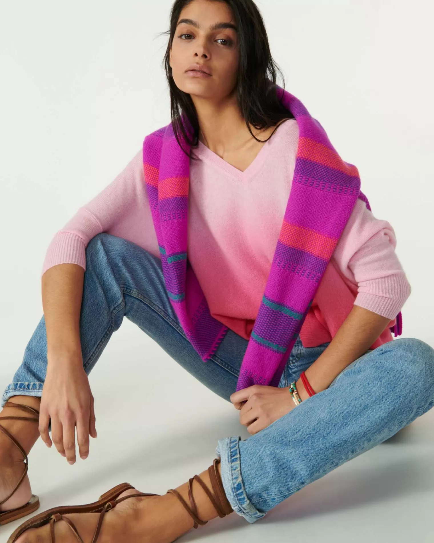 Kujten Sweaters & Sweatshirts>Round Neck Cashmere Sweater Candy Pink