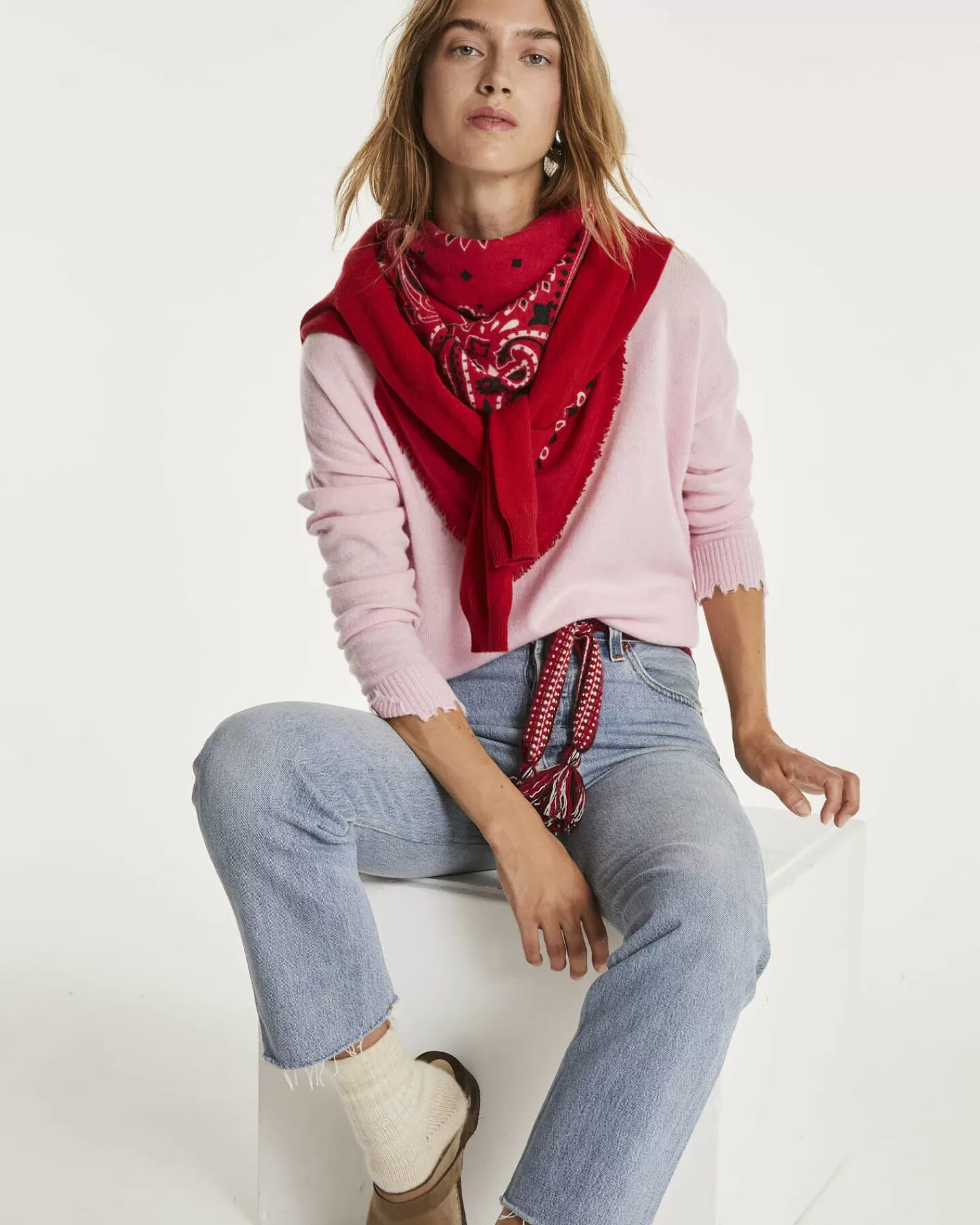 Kujten Sweaters & Sweatshirts>Round Neck Cashmere Sweater Candy Pink