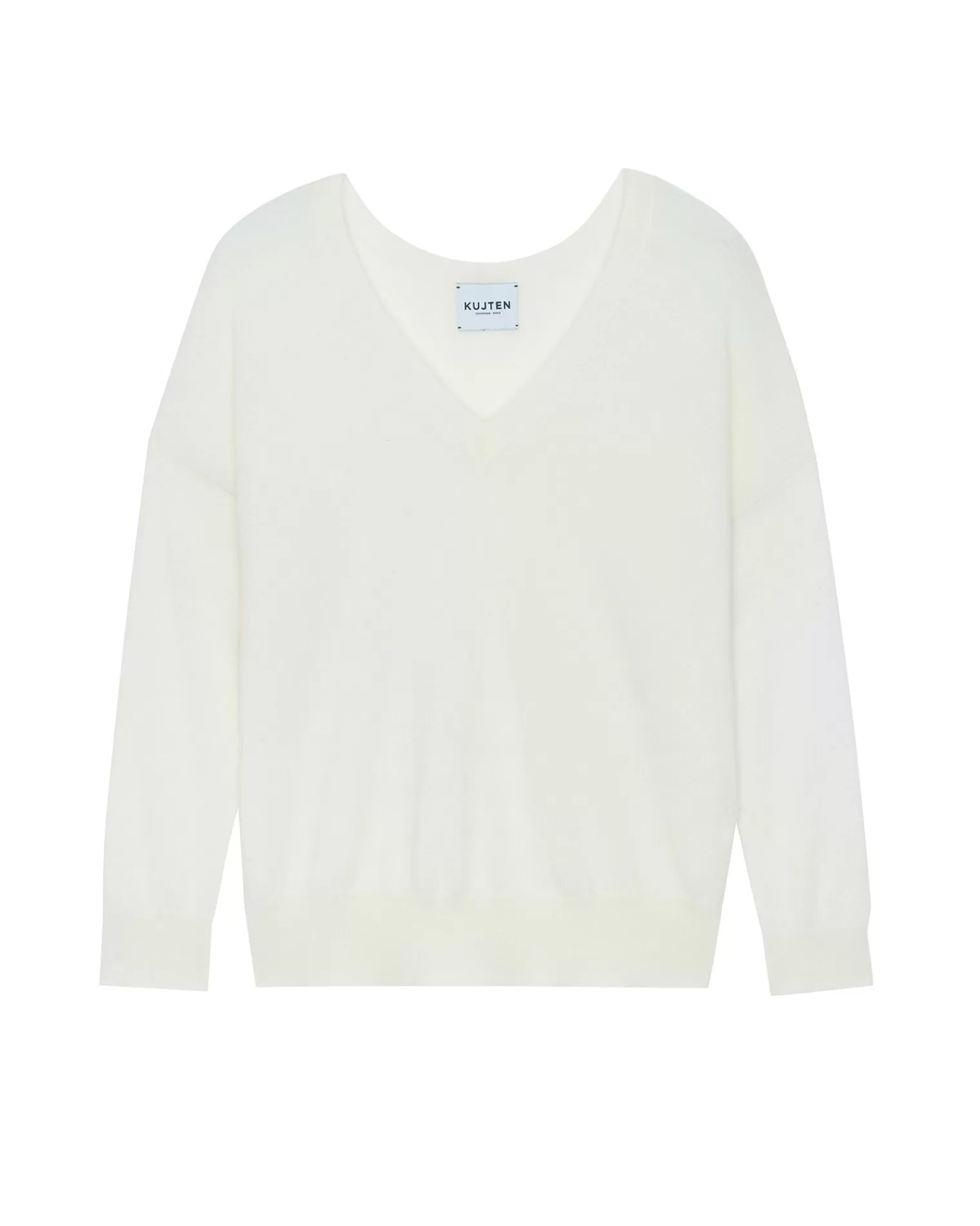 Kujten Sweaters & Sweatshirts>Round Neck Cashmere Sweater Blanc