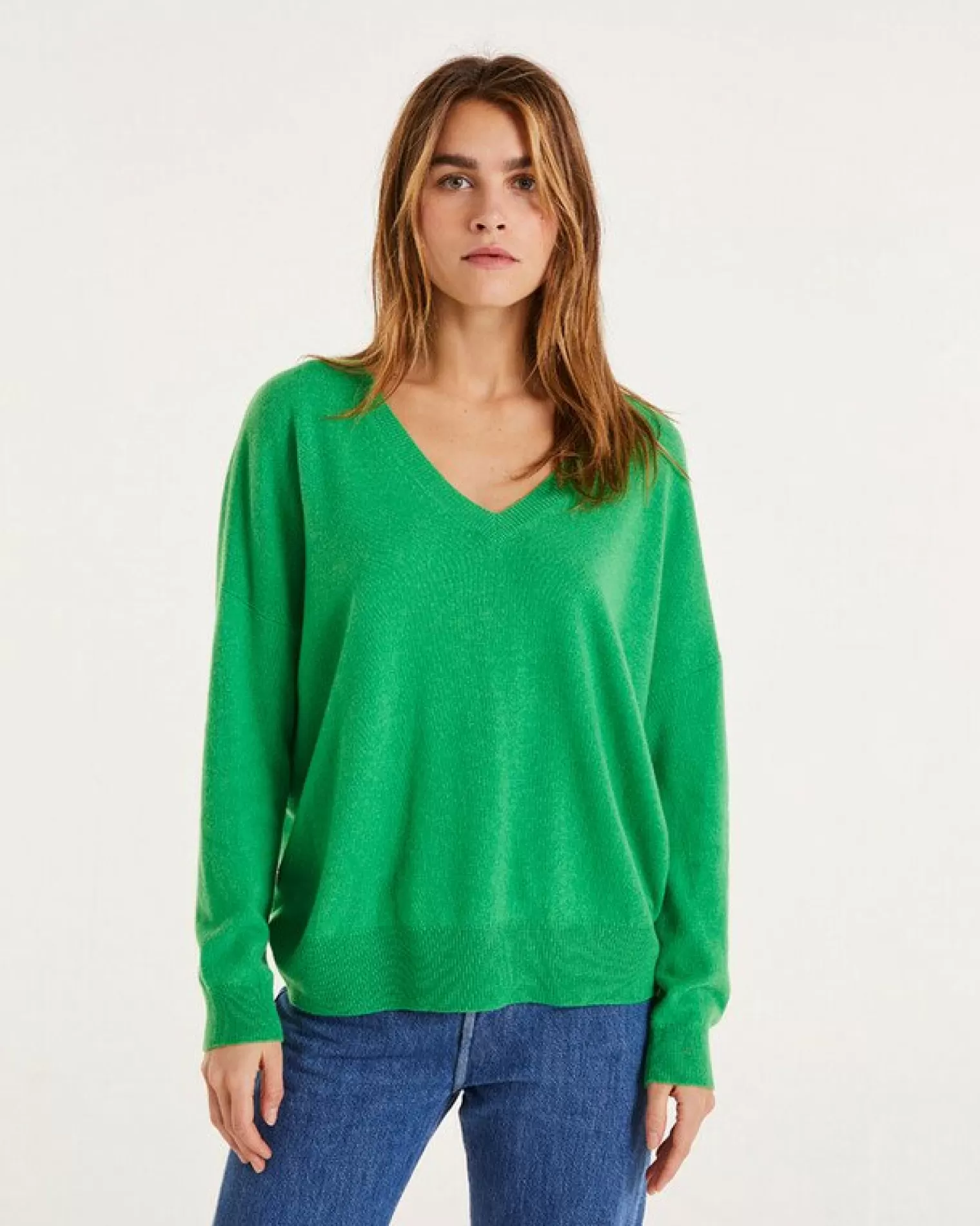 Kujten Sweaters & Sweatshirts>Round Neck Cashmere Sweater Vert Gazon