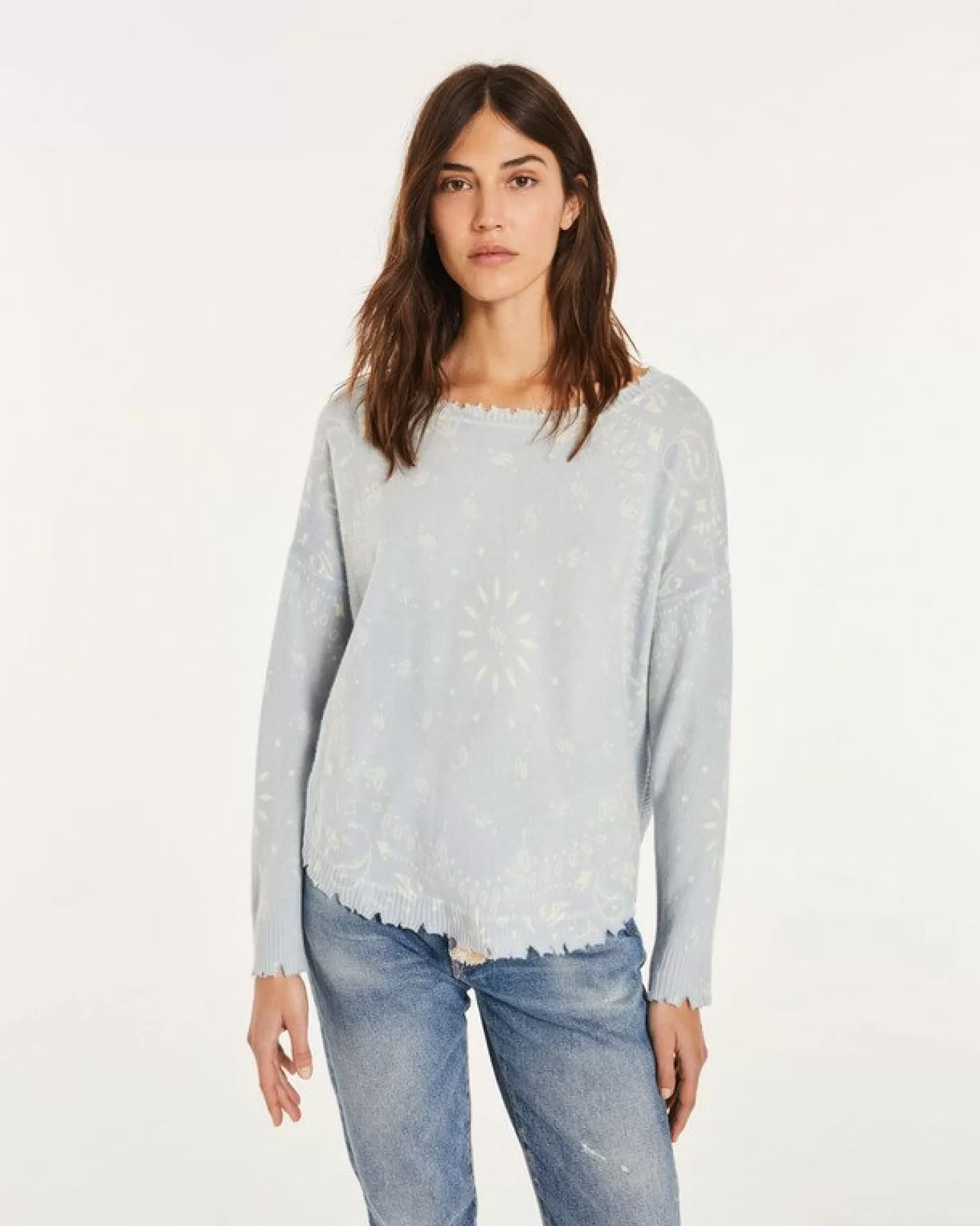 Kujten Sweaters & Sweatshirts>Round Neck Cashmere Sweater Jeans Clair