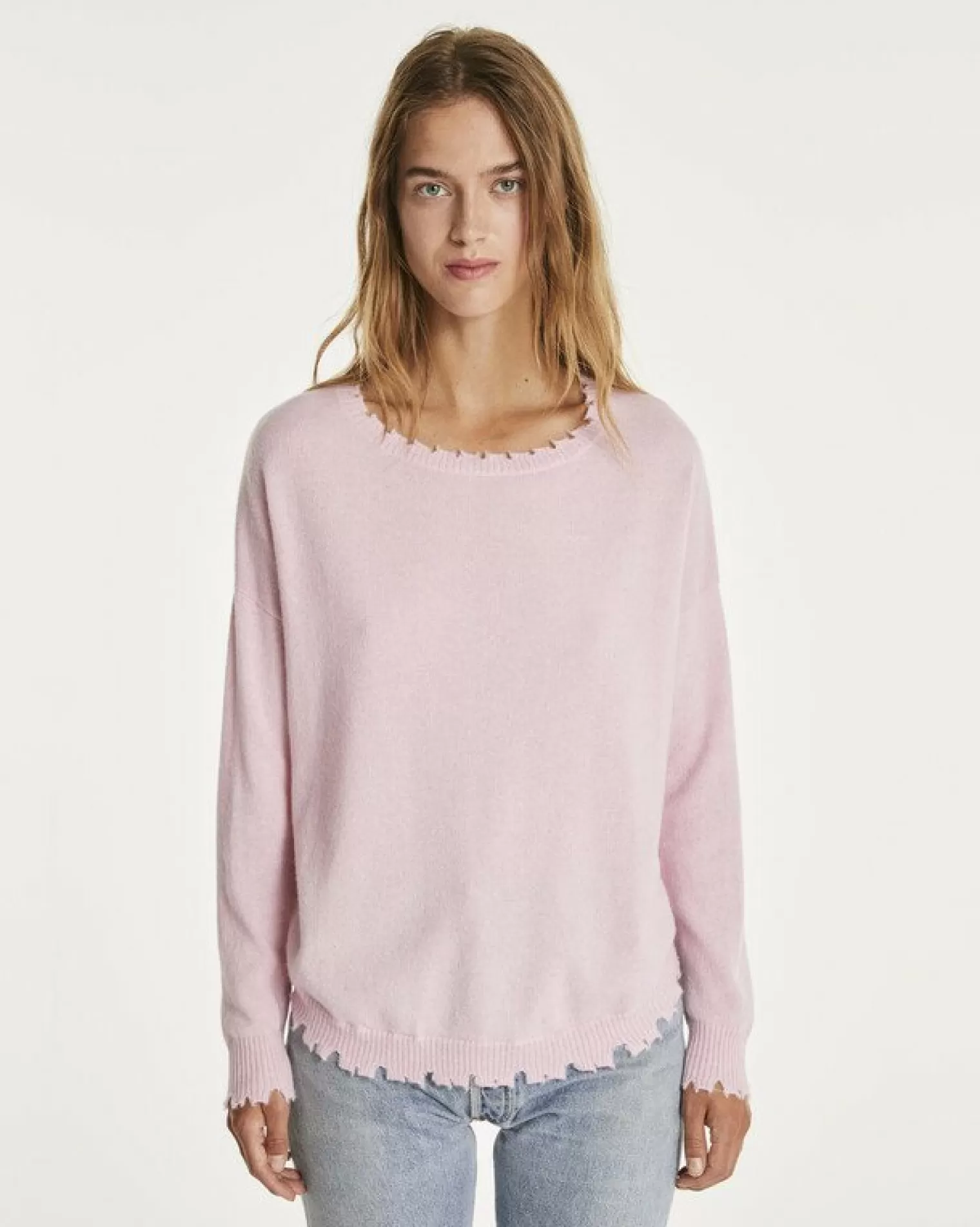 Kujten Sweaters & Sweatshirts>Round Neck Cashmere Sweater Candy Pink