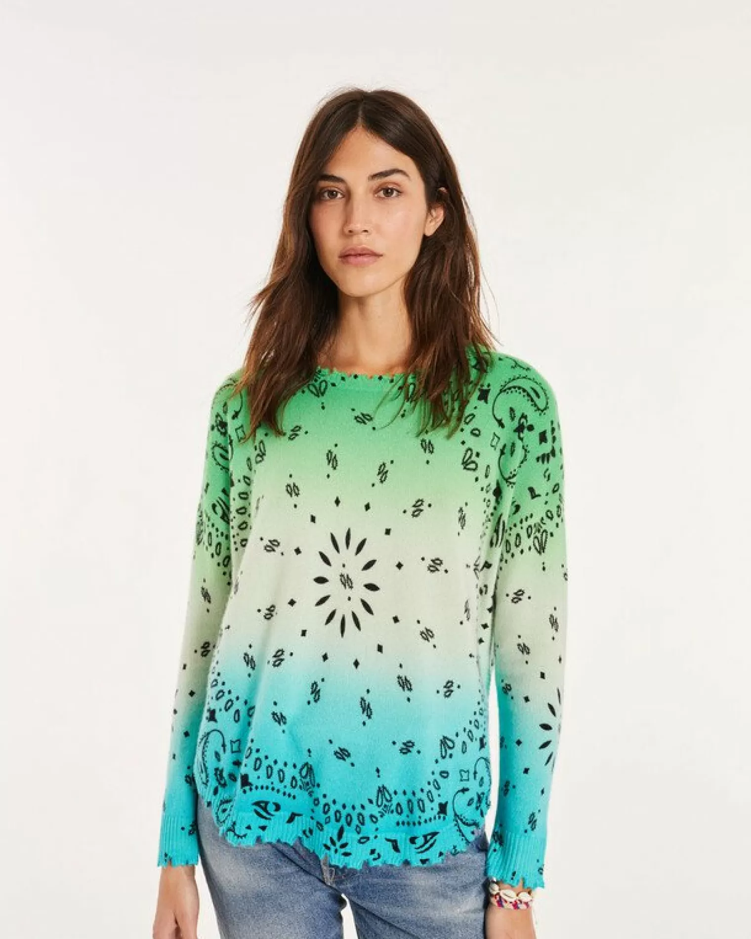 Kujten Sweaters & Sweatshirts>Round Neck Cashmere Sweater Jade