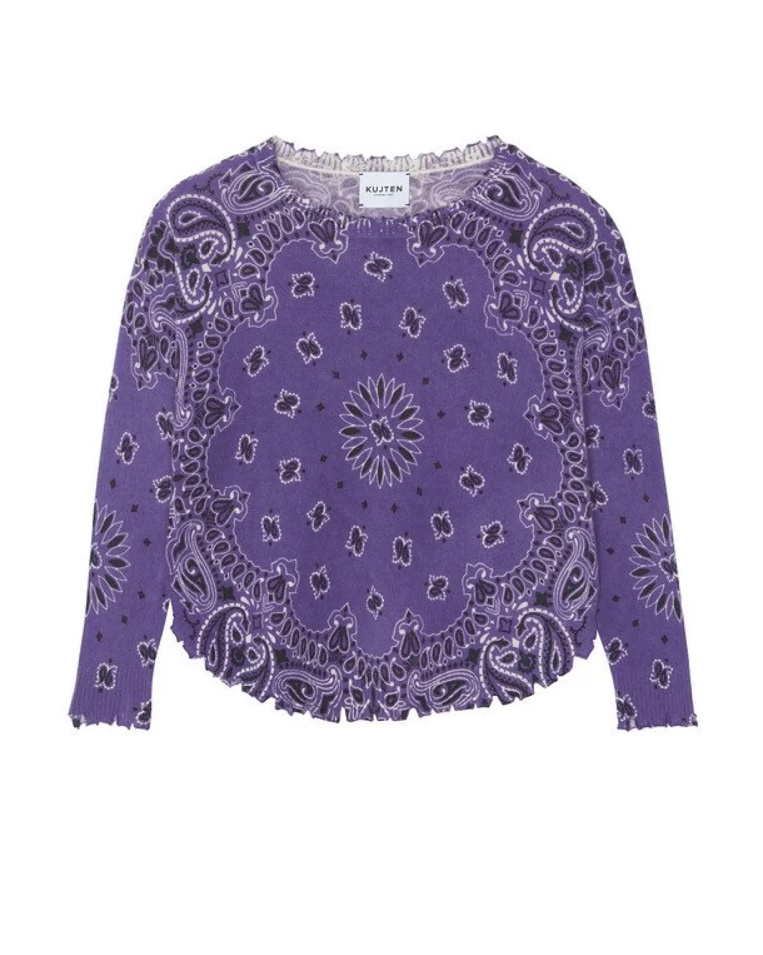 Kujten Sweaters & Sweatshirts>Round Neck Cashmere Sweater Deep Purple