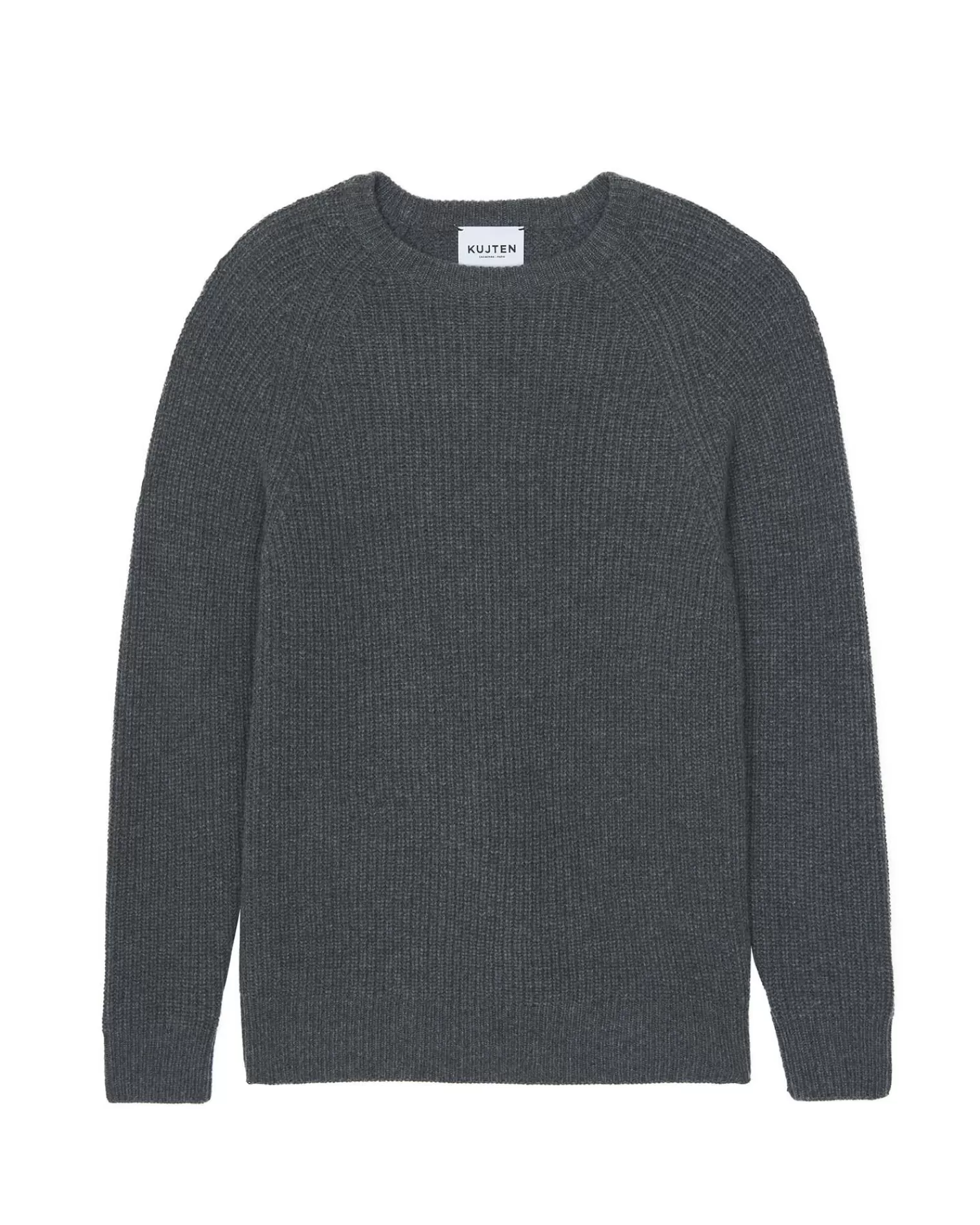 Kujten Sweaters & Sweatshirts>Round Neck Long Sleeve Sweater Gris Anthracite