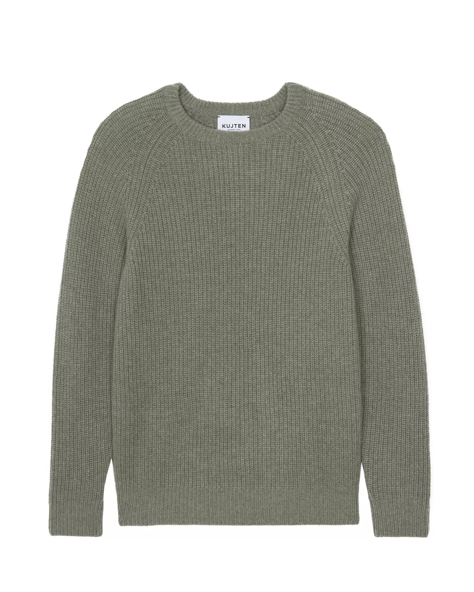 Kujten Sweaters & Sweatshirts>Round Neck Long Sleeve Sweater Kaki Chine