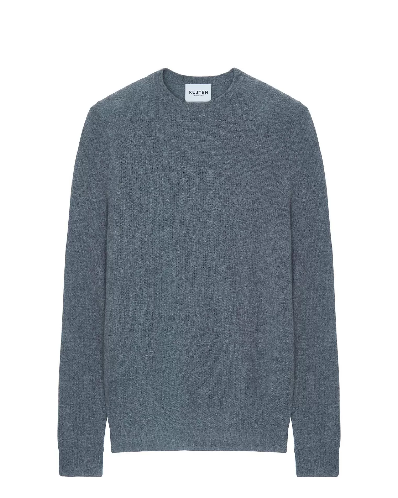 Kujten Sweaters & Sweatshirts>Round Neck Long-Sleeves Cashmere Sweater Gris Flanelle