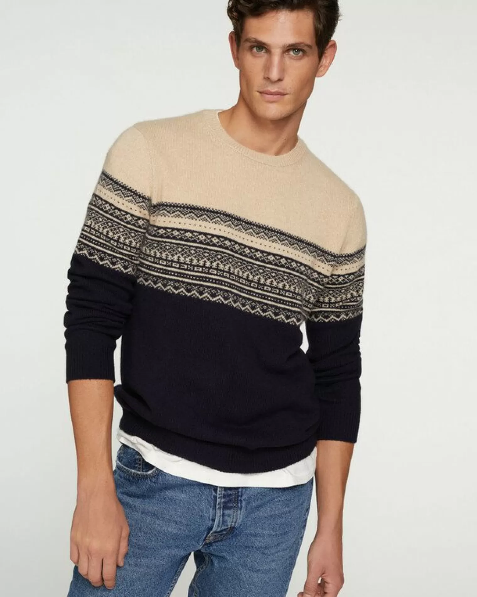 Kujten Sweaters & Sweatshirts>Round Neck Ski Sweater And Long Sleeves Bleu Marine Fonce