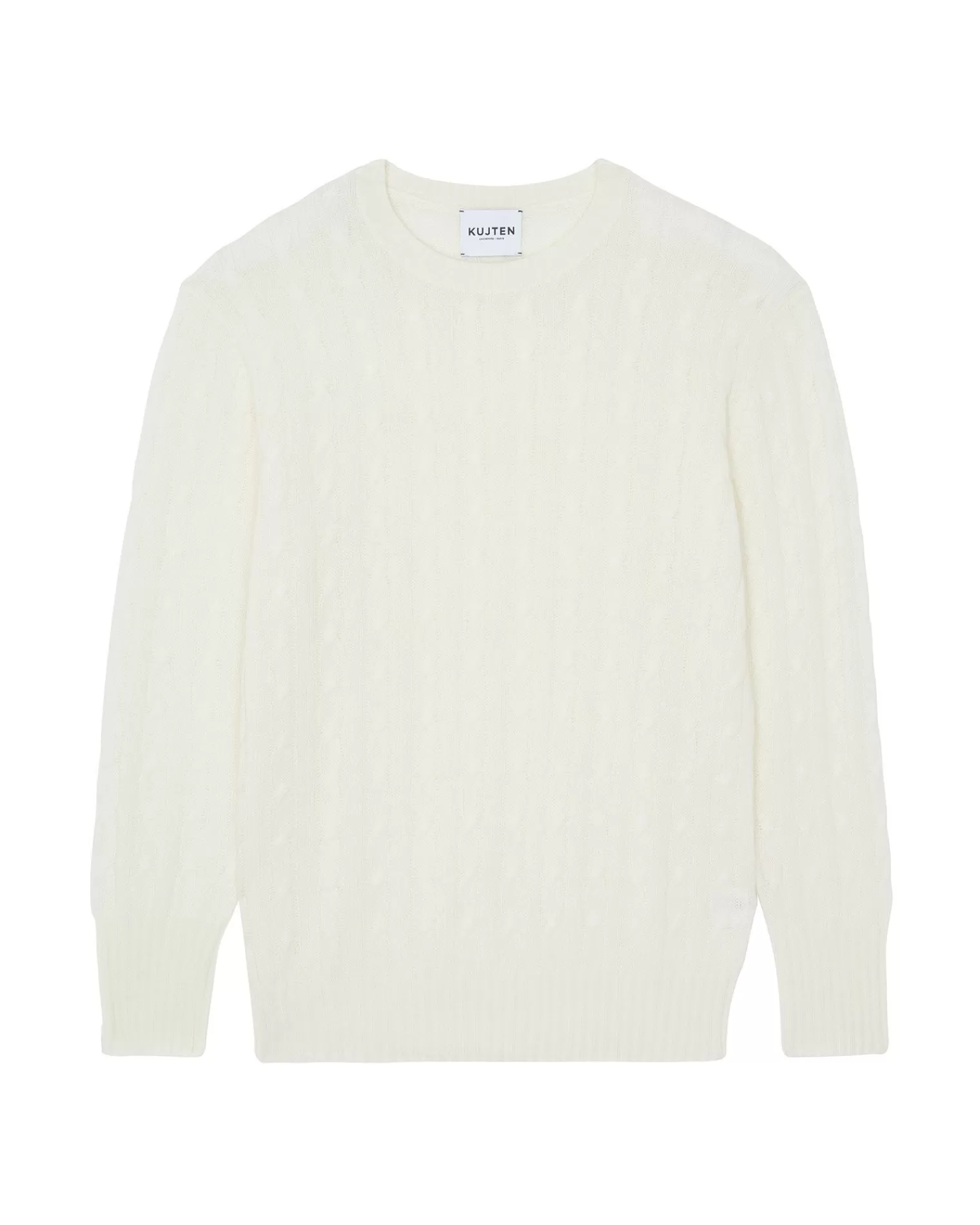 Kujten Sweaters & Sweatshirts>Round Neck Twisted Sweater Blanc