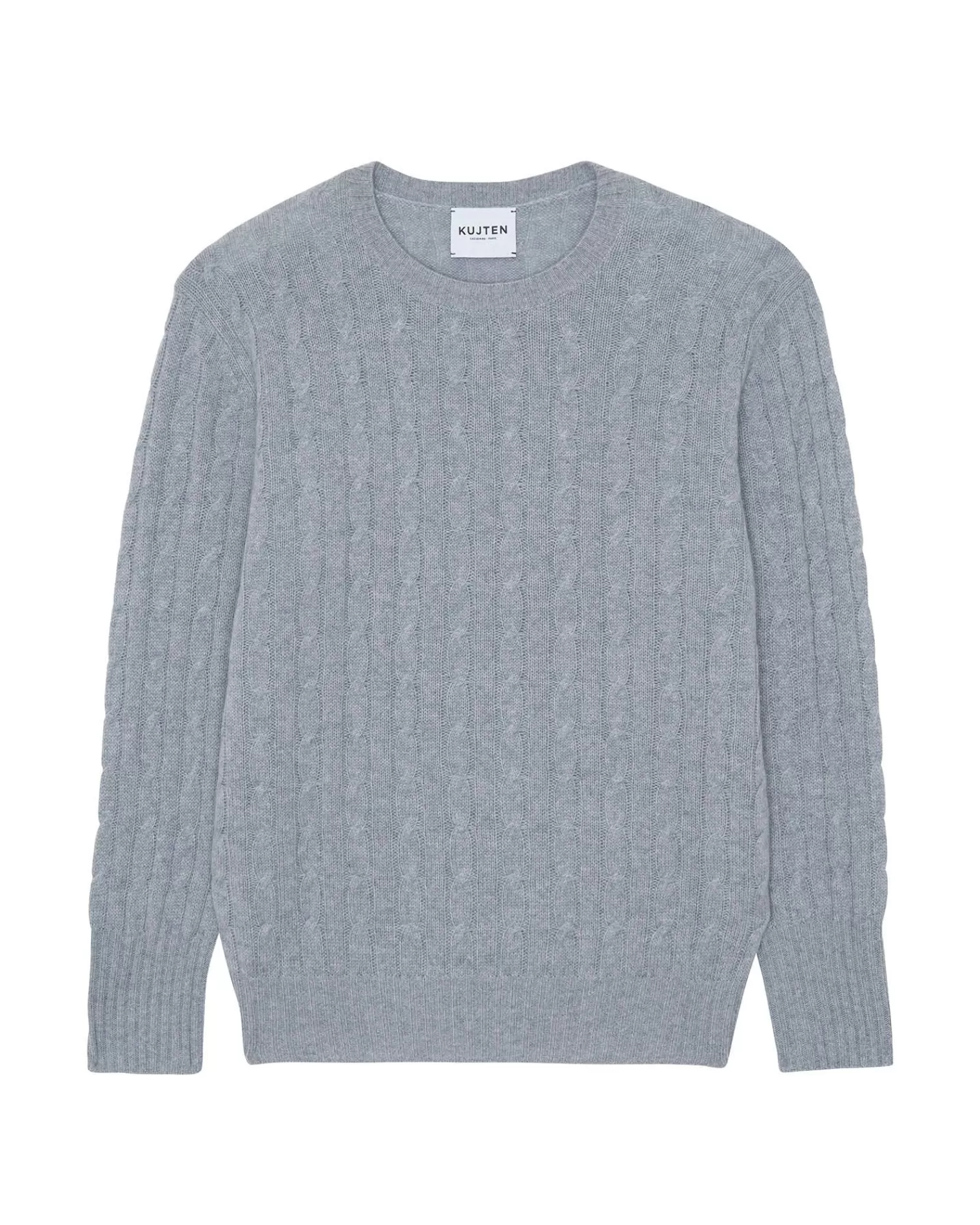 Kujten Sweaters & Sweatshirts>Round Neck Twisted Sweater Gris Chine