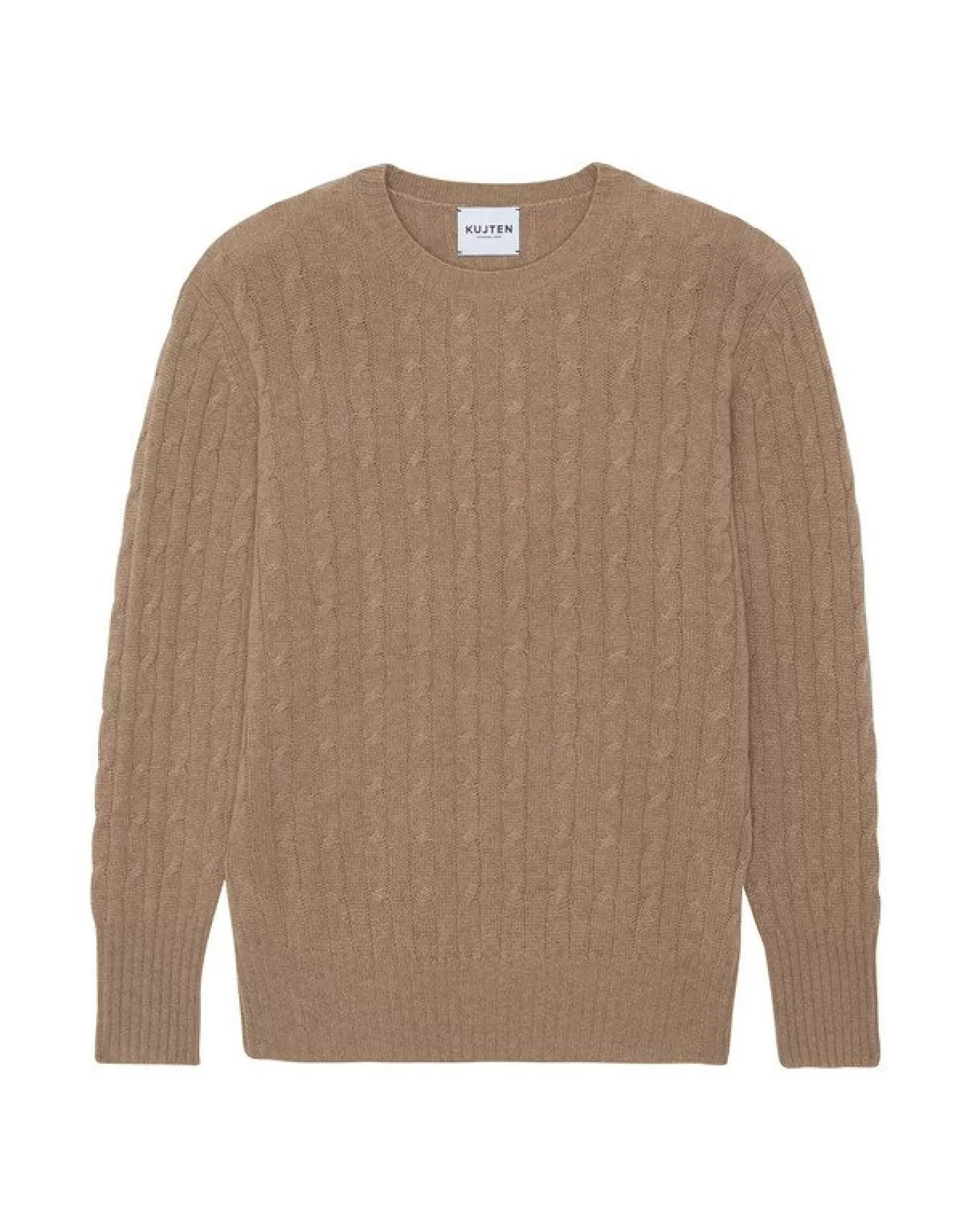 Kujten Sweaters & Sweatshirts>Round Neck Twisted Sweater Camelo