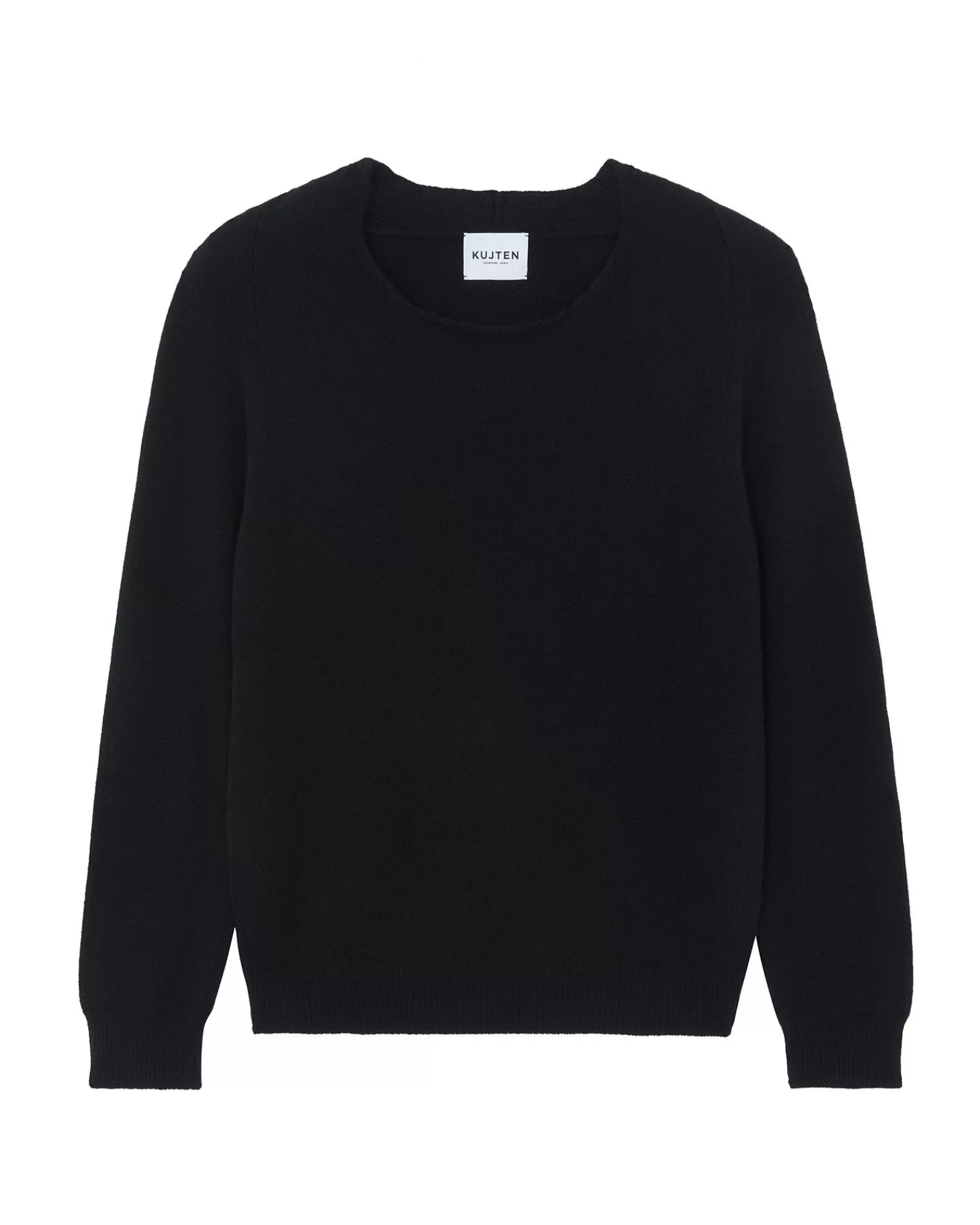 Kujten Sweaters & Sweatshirts>Sharp Edge Round Neck Cashmere Sweater Noir