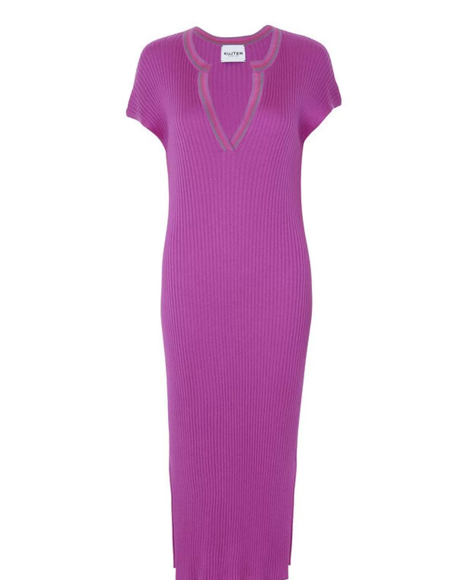 Kujten Dresses & Skirts>Silk-Cashmere Djellaba Dress Violet India