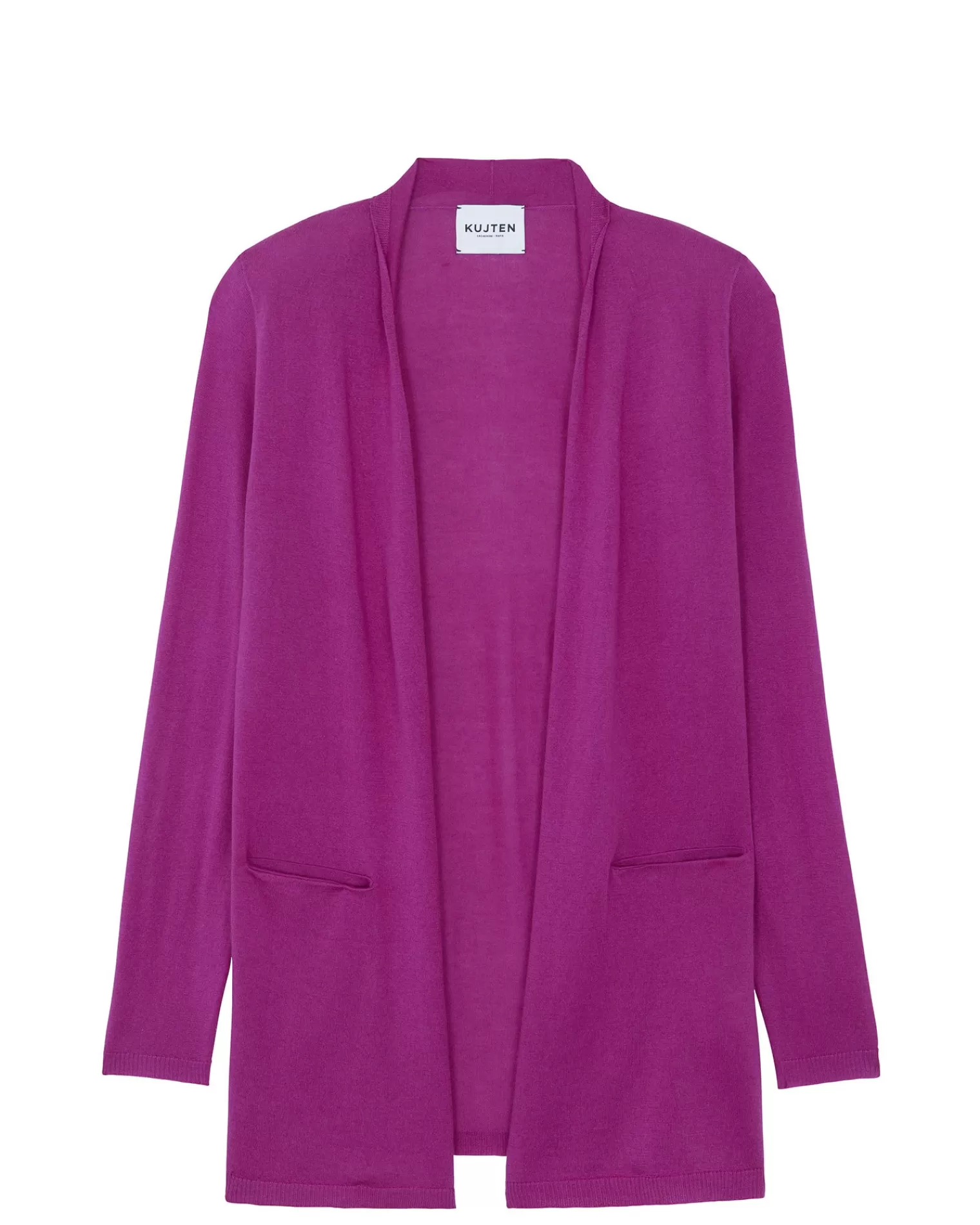 Kujten Jackets & Vests>Silk-Cashmere Long Sleeve Jacket Violet India