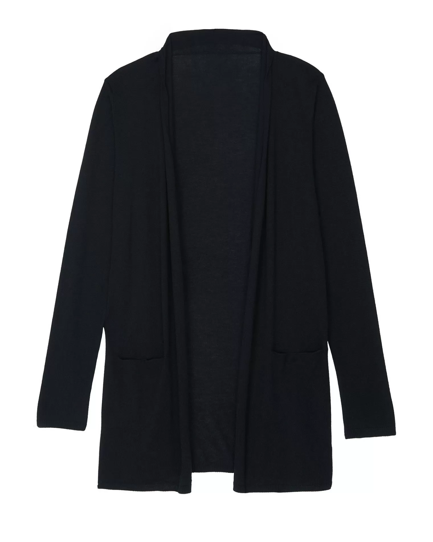 Kujten Jackets & Vests>Silk-Cashmere Long Sleeve Jacket Noir