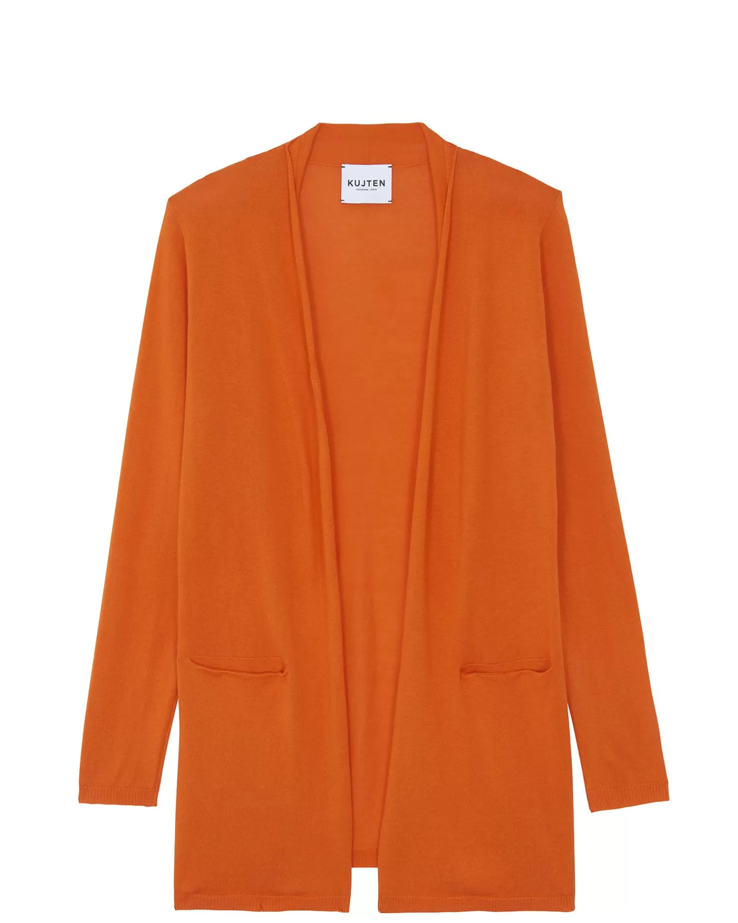 Kujten Jackets & Vests>Silk-Cashmere Long Sleeve Jacket Orange India