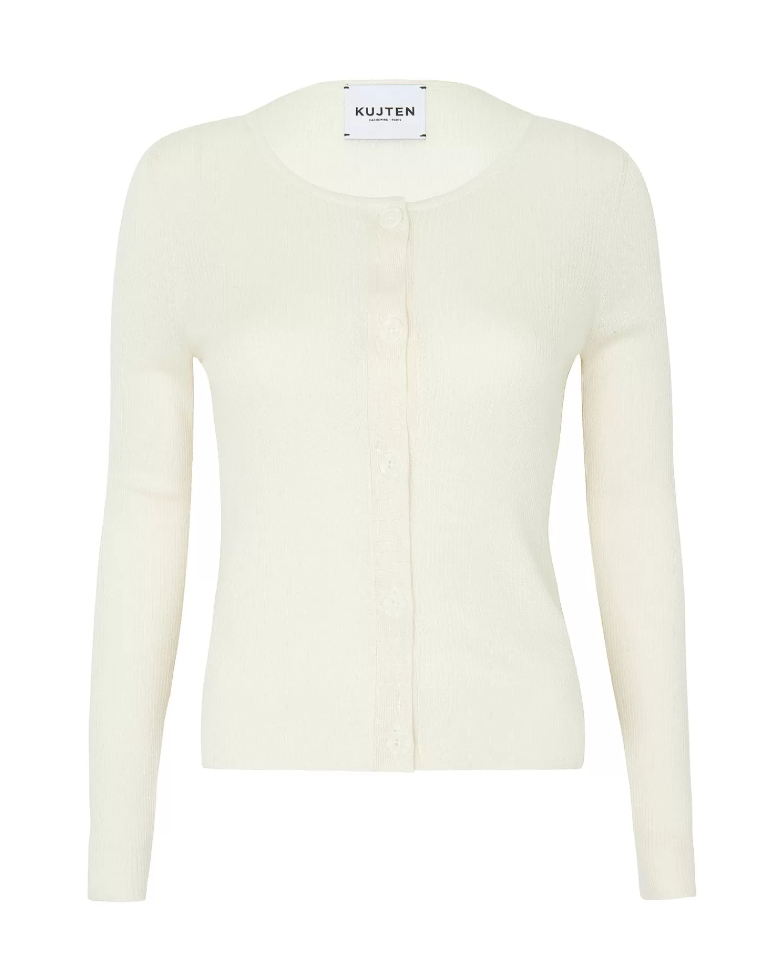 Kujten Jackets & Vests>Silk-Cashmere Short Cardigan Blanc