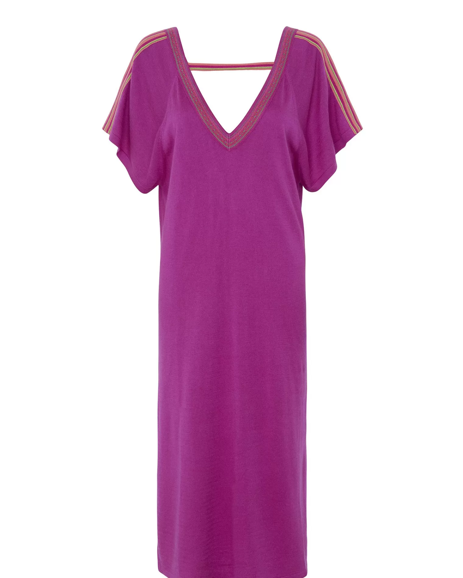 Kujten Dresses & Skirts>Silk-Cashmere V Collar Oversized Dress Violet India