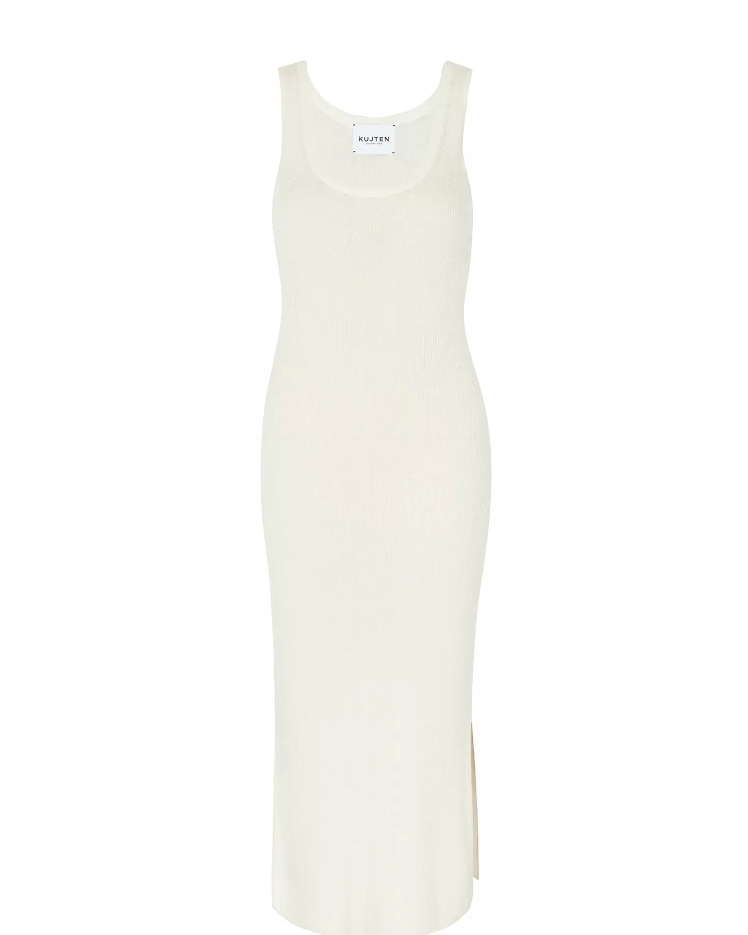 Kujten Dresses & Skirts>Sleeveless Silk & Cashmere Long Dress Blanc