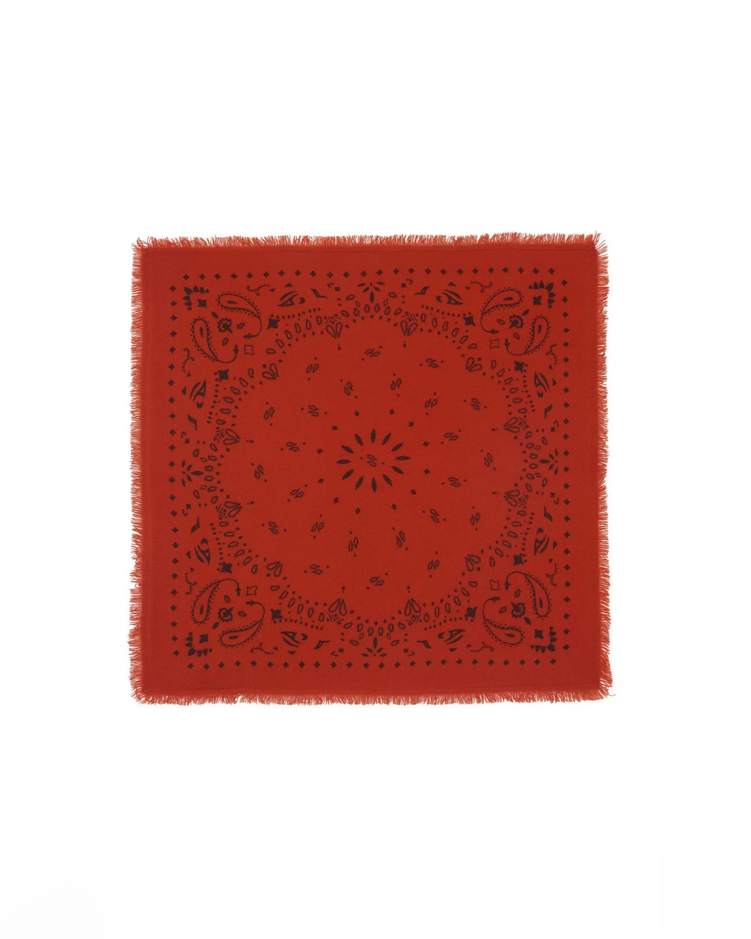 Kujten Scarves & Snoods>Small Cashmere Bandana , 2-Threads Orange Rosso