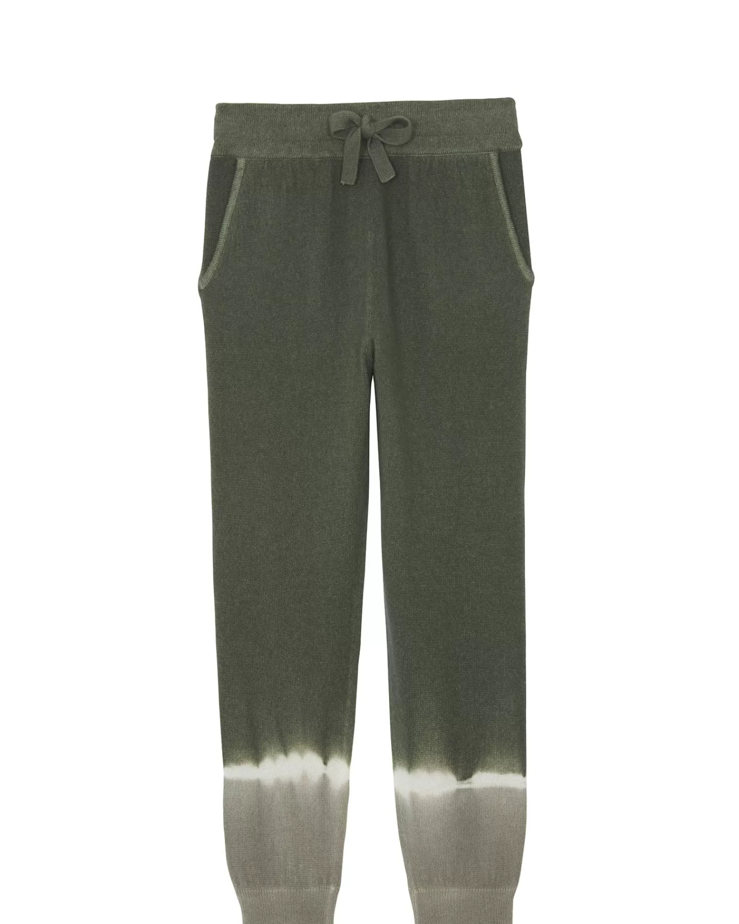 Kujten Joggings>Tie & Dye Cashmere Jogging Kaki Fonce