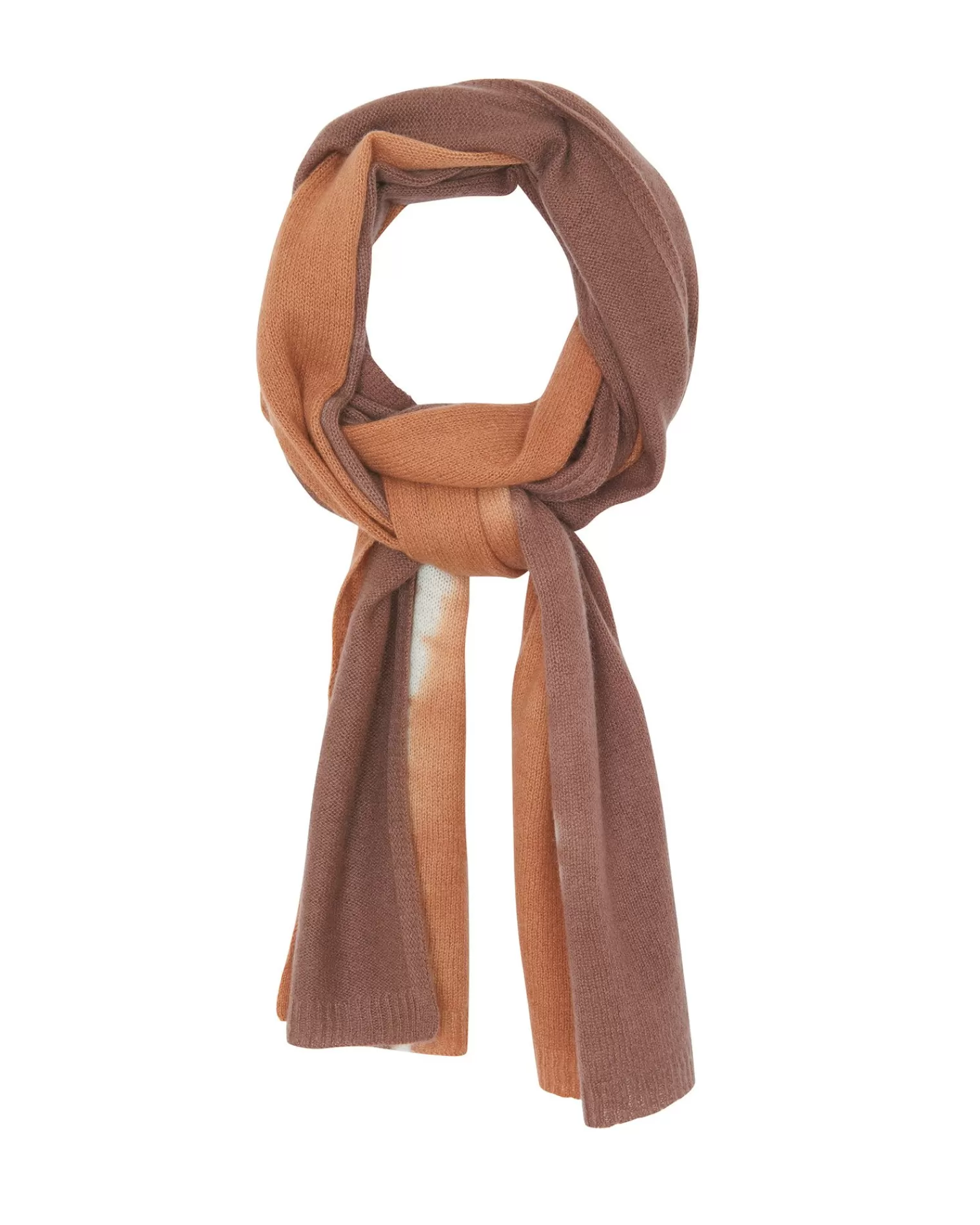 Kujten Scarves & Snoods>Tie & Dye Loose Tension Cashmere Scarf Bordeaux Sienne