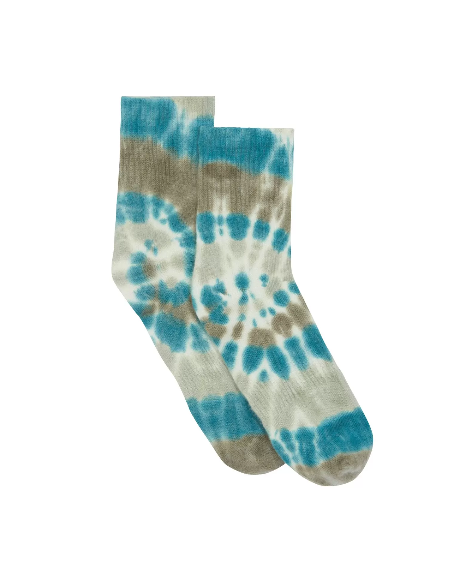 Kujten Socks & Leg Warmers>Tie Dye Cashmere Socks, 4-Threads Vert Kaki