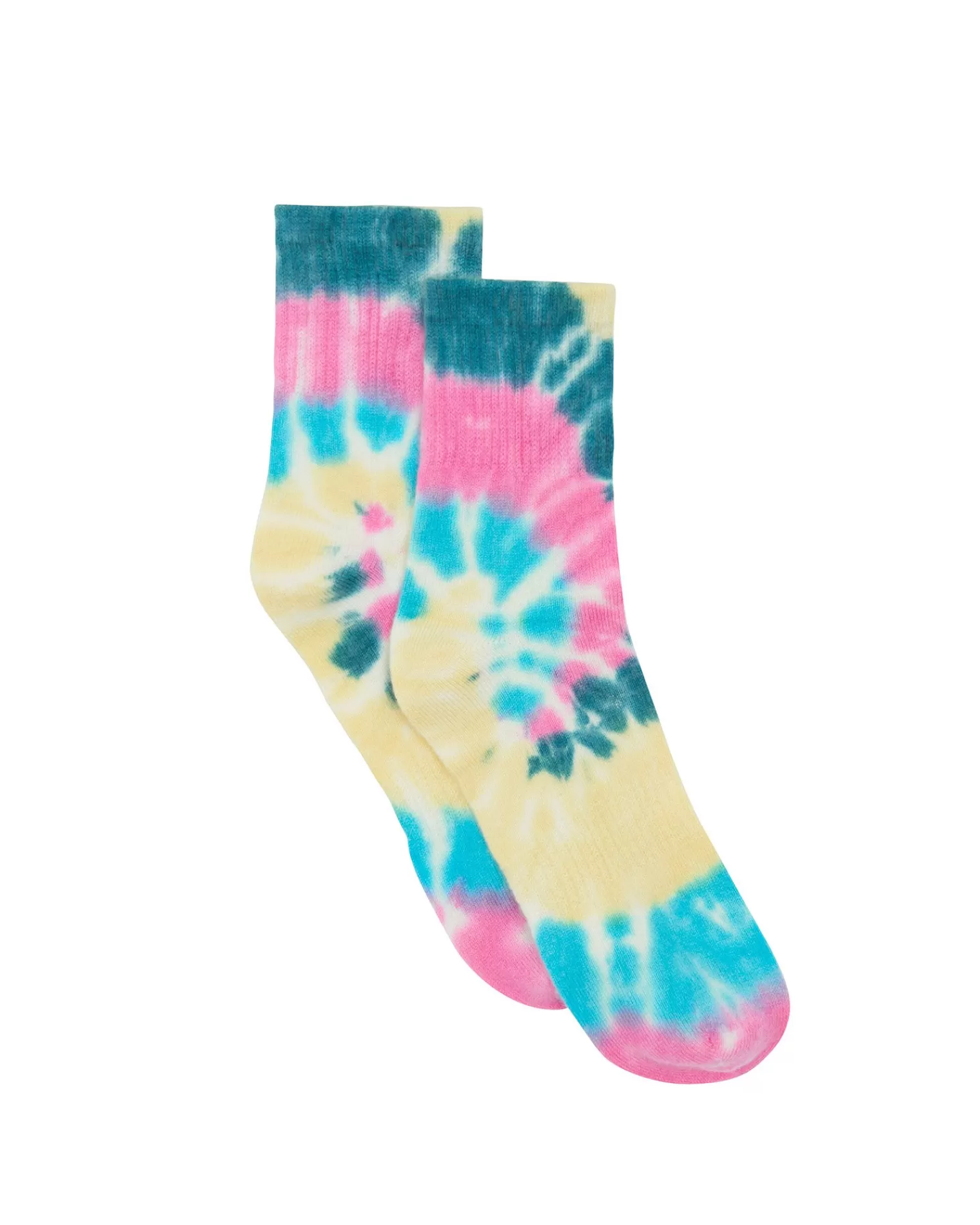 Kujten Socks & Leg Warmers>Tie Dye Cashmere Socks, 4-Threads Rose Vert