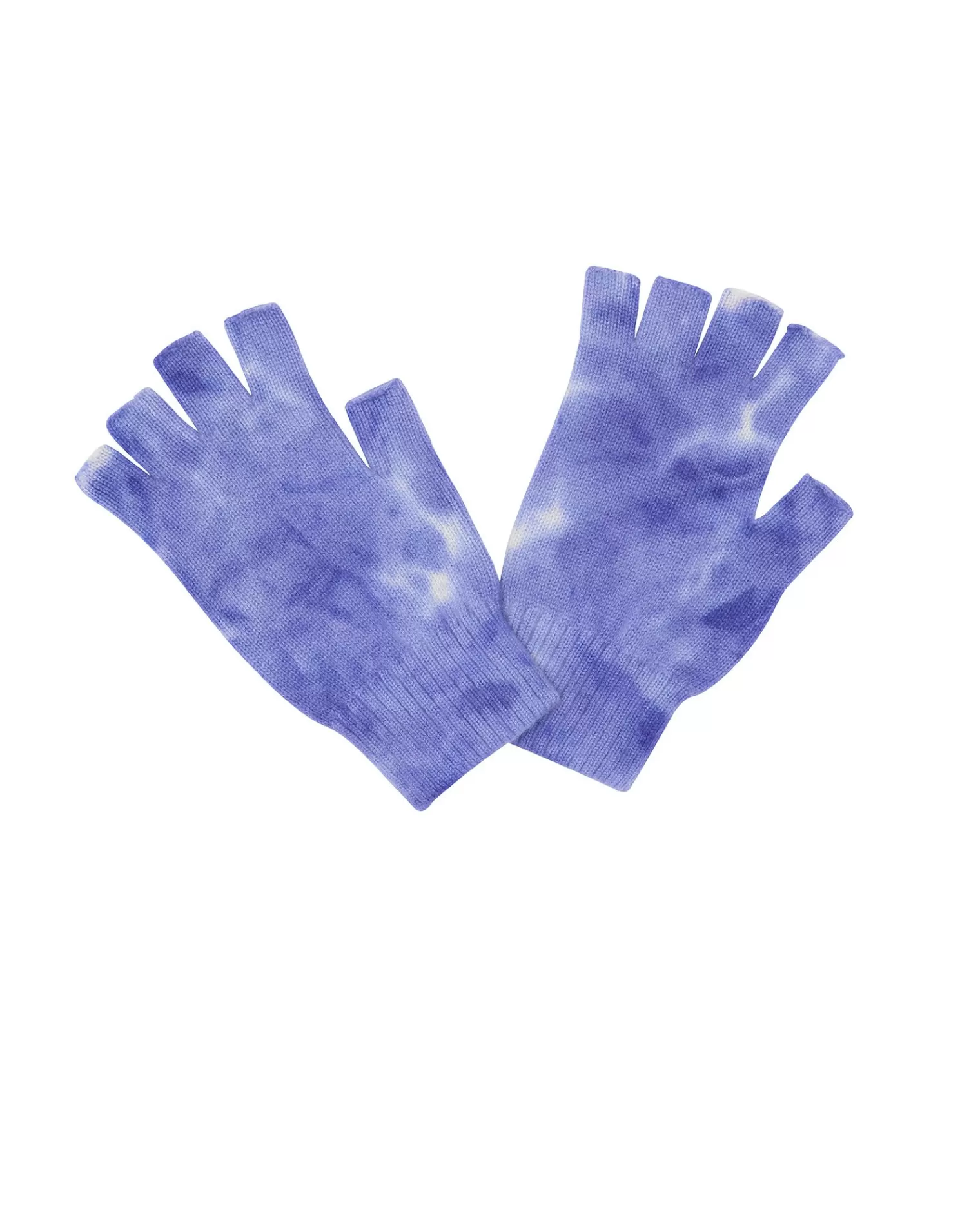 Kujten Gloves & Mittens>Tie Dye Short Cashmere Mittens, 4-Threads Deep Purple