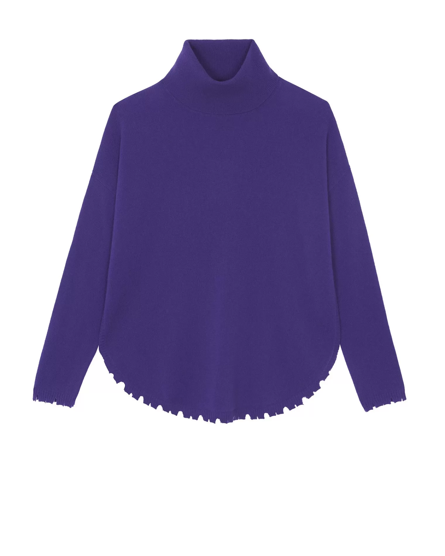 Kujten Sweaters & Sweatshirts>Turtleneck Cashmere Sweater, 2-Threads Deep Purple