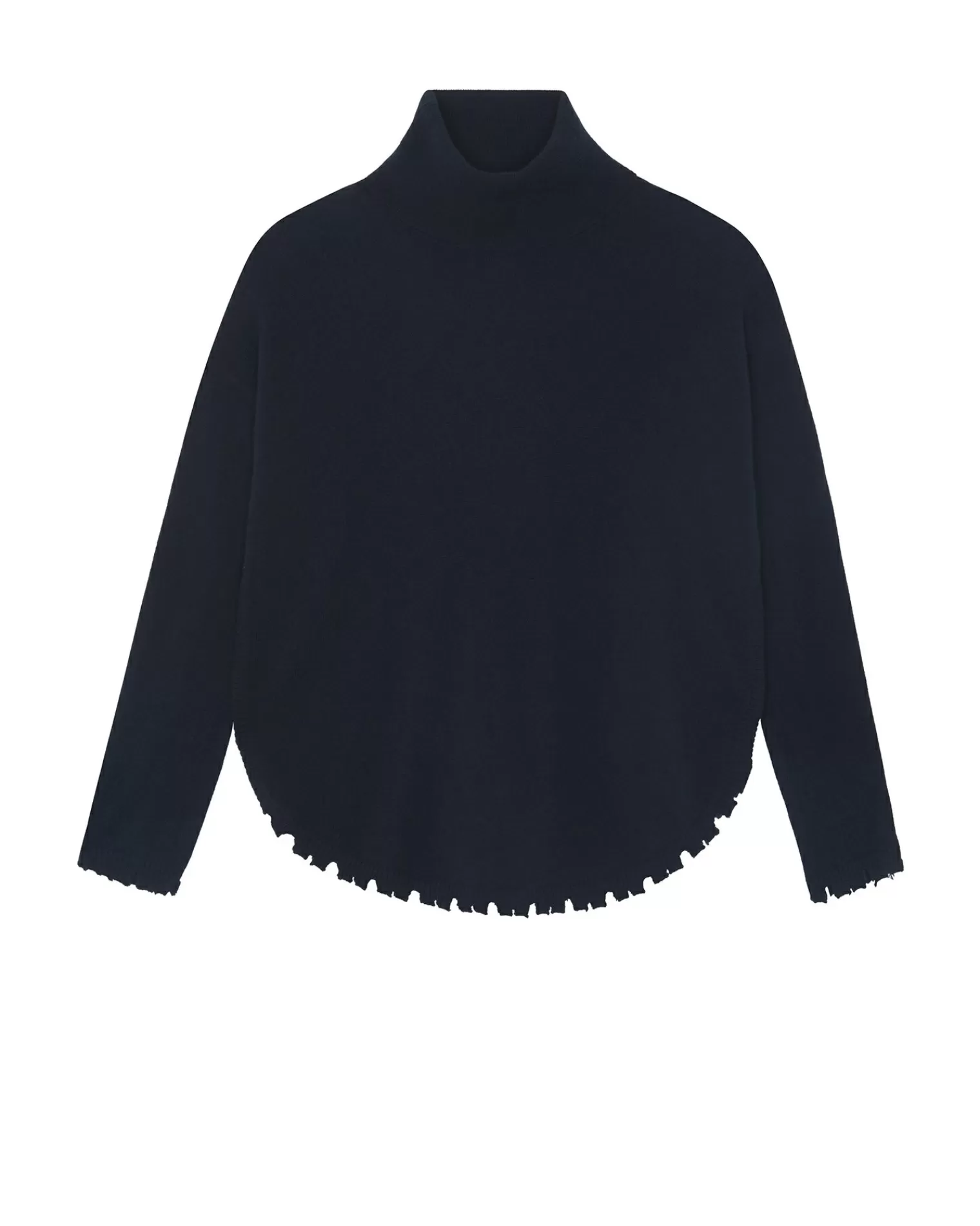 Kujten Sweaters & Sweatshirts>Turtleneck Cashmere Sweater, 2-Threads Bleu Marine Fonce