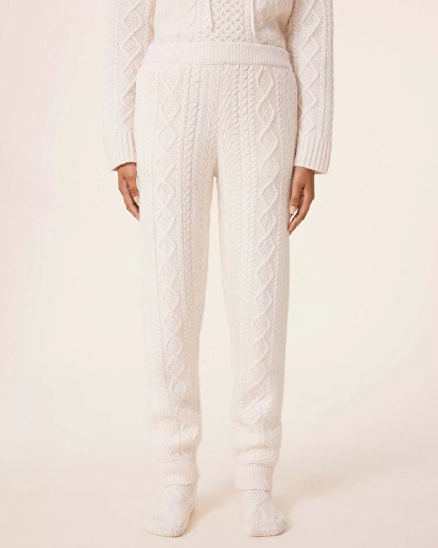 Kujten Pants & Shorts>Twisted Cashmere Joggers, 8-Threads Blanc