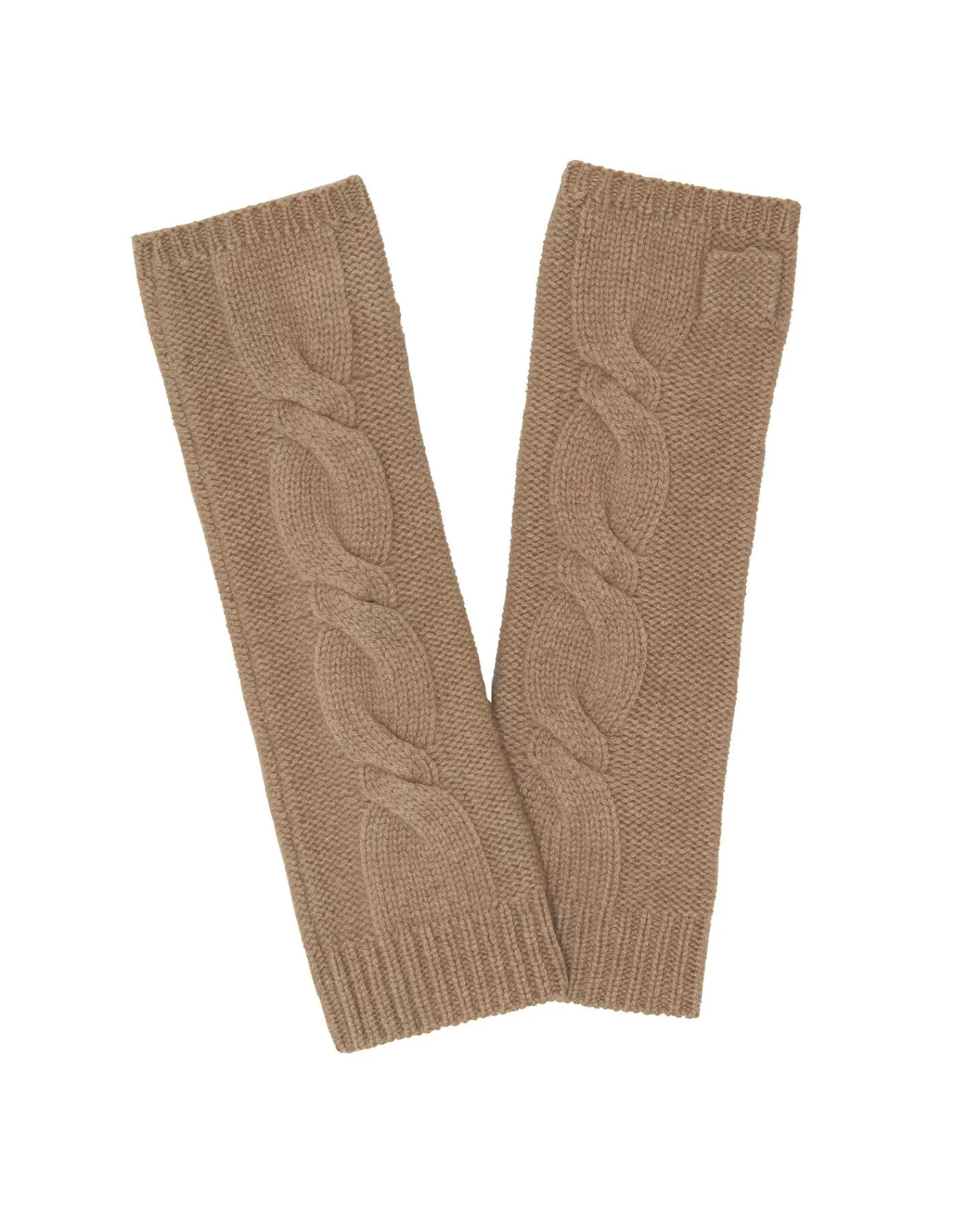 Kujten Gloves & Mittens>Twisted Cashmere Mittens Camelo