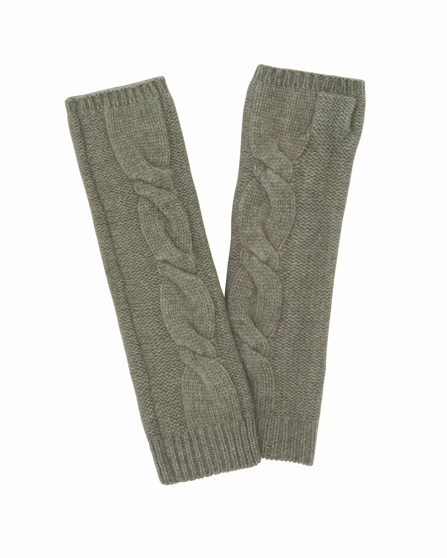 Kujten Gloves & Mittens>Twisted Cashmere Mittens, 8-Threads Kaki Chine