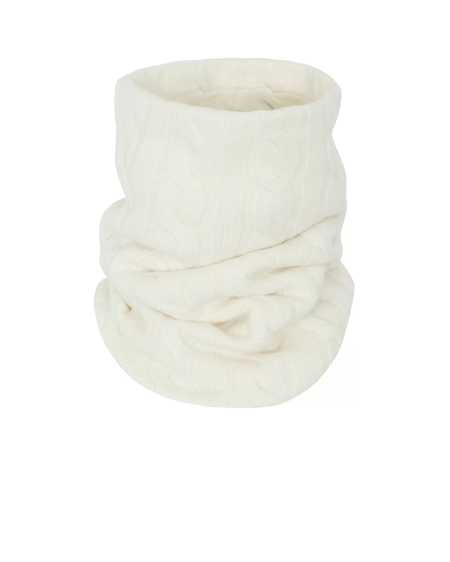 Kujten Scarves & Snoods>Twisted Cashmere Snood, 6-Threads Blanc