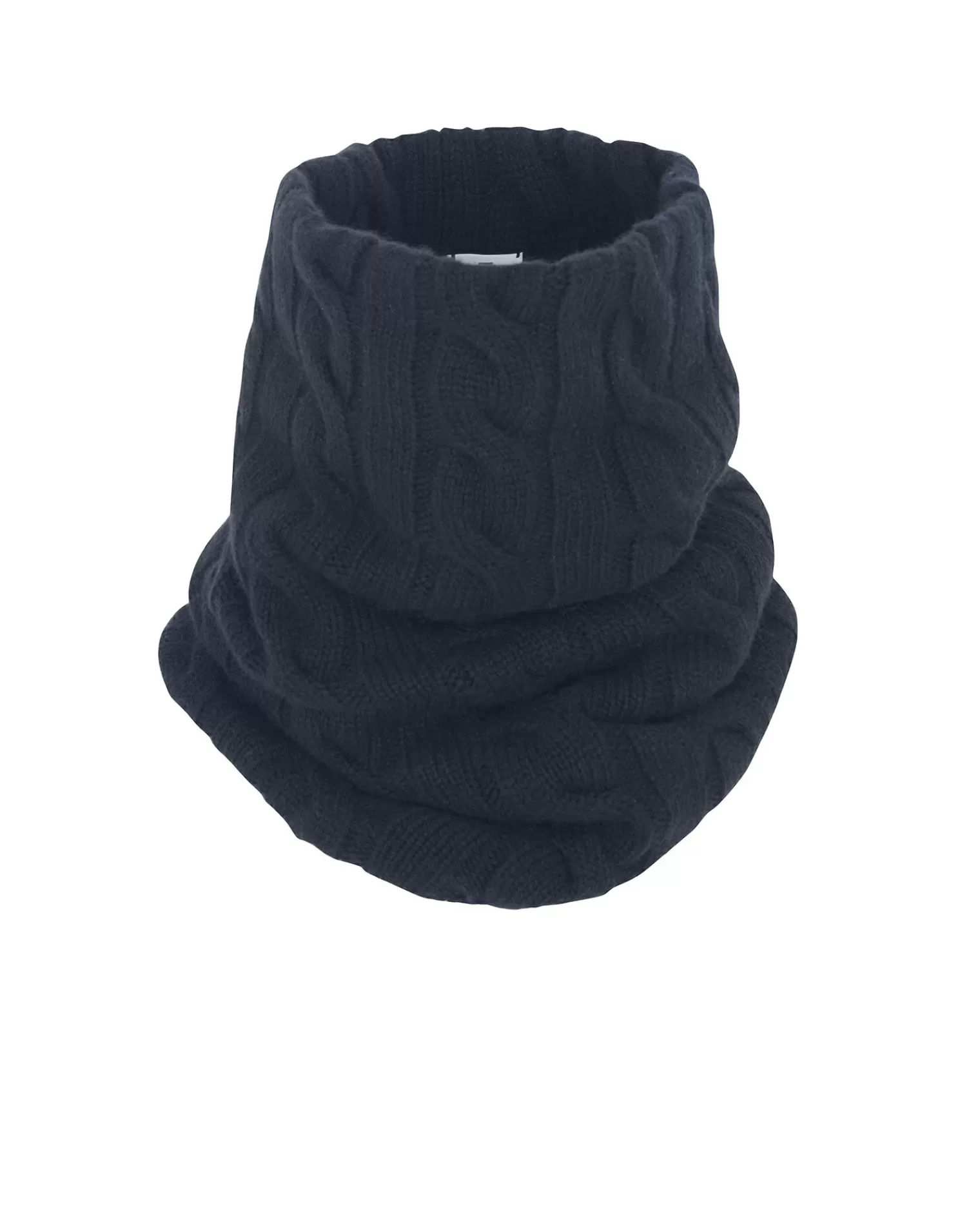 Kujten Scarves & Snoods>Twisted Cashmere Snood, 6-Threads Bleu Marine Fonce