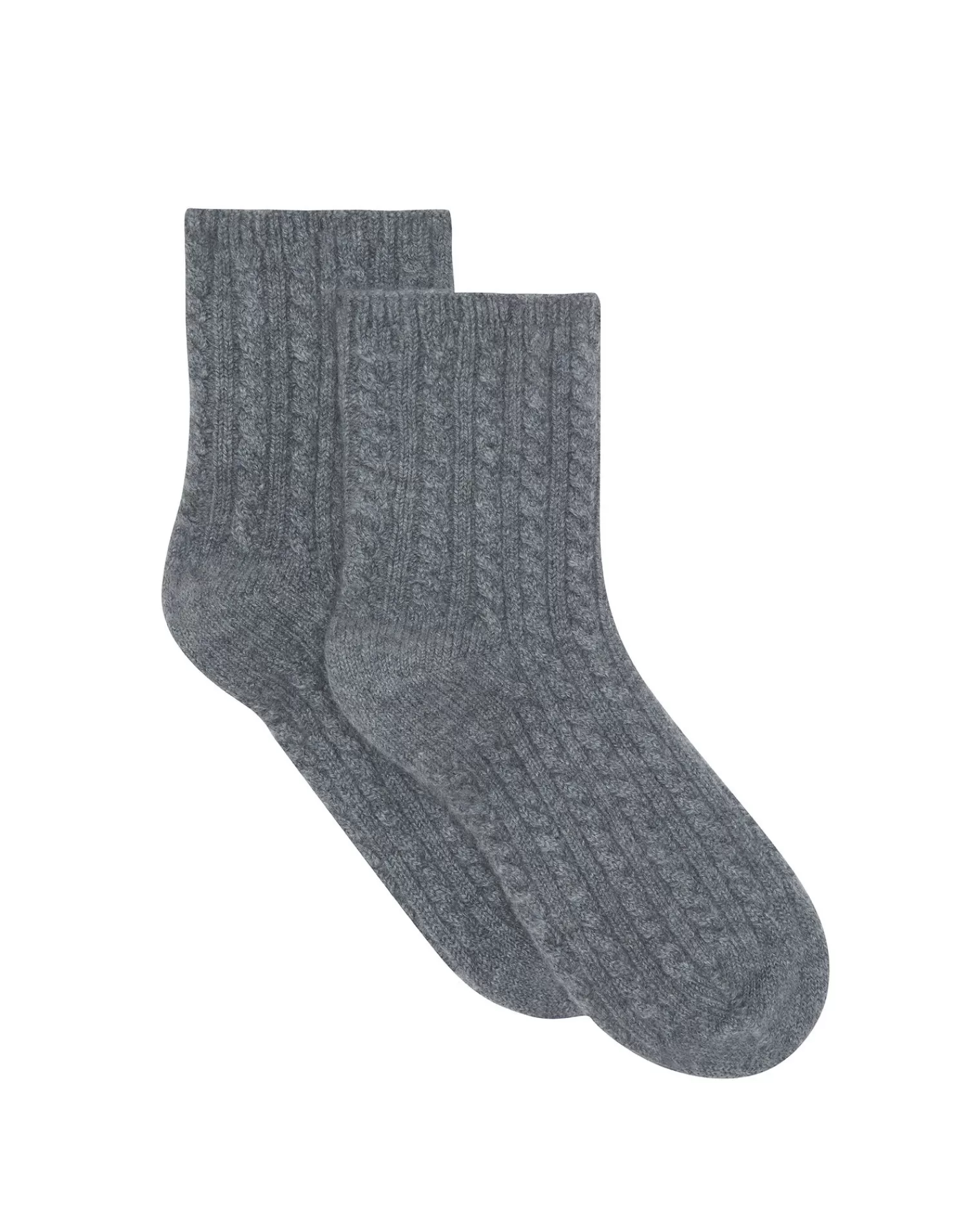 Kujten Socks & Leg Warmers>Twisted Cashmere Socks, 4-Threads Gris Flanelle