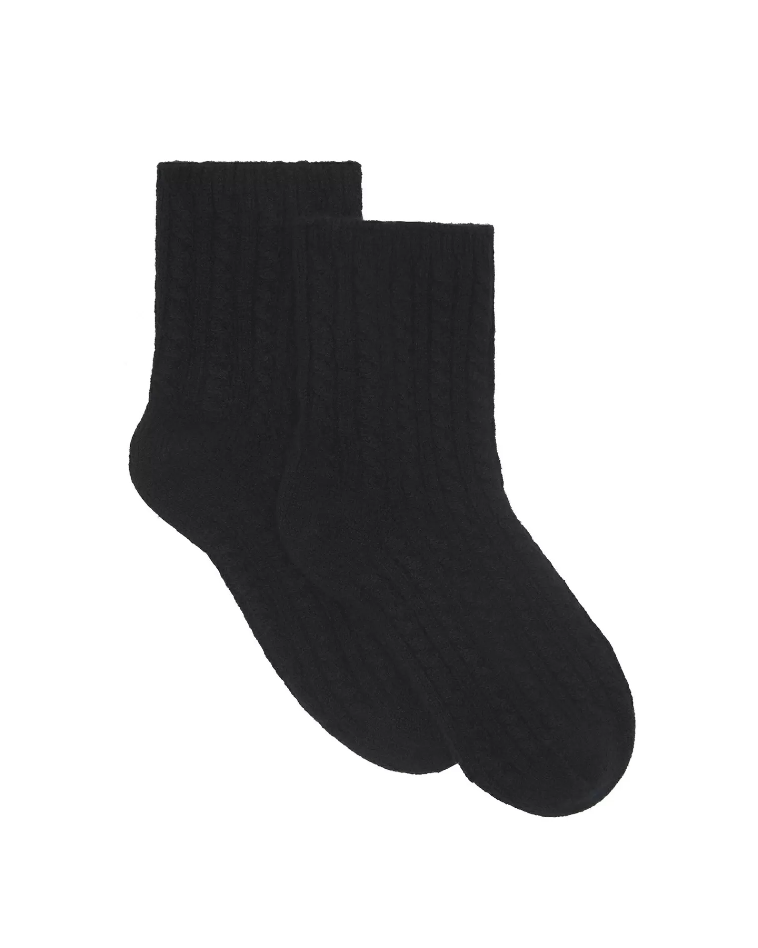 Kujten Socks & Leg Warmers>Twisted Cashmere Socks, 4-Threads Noir