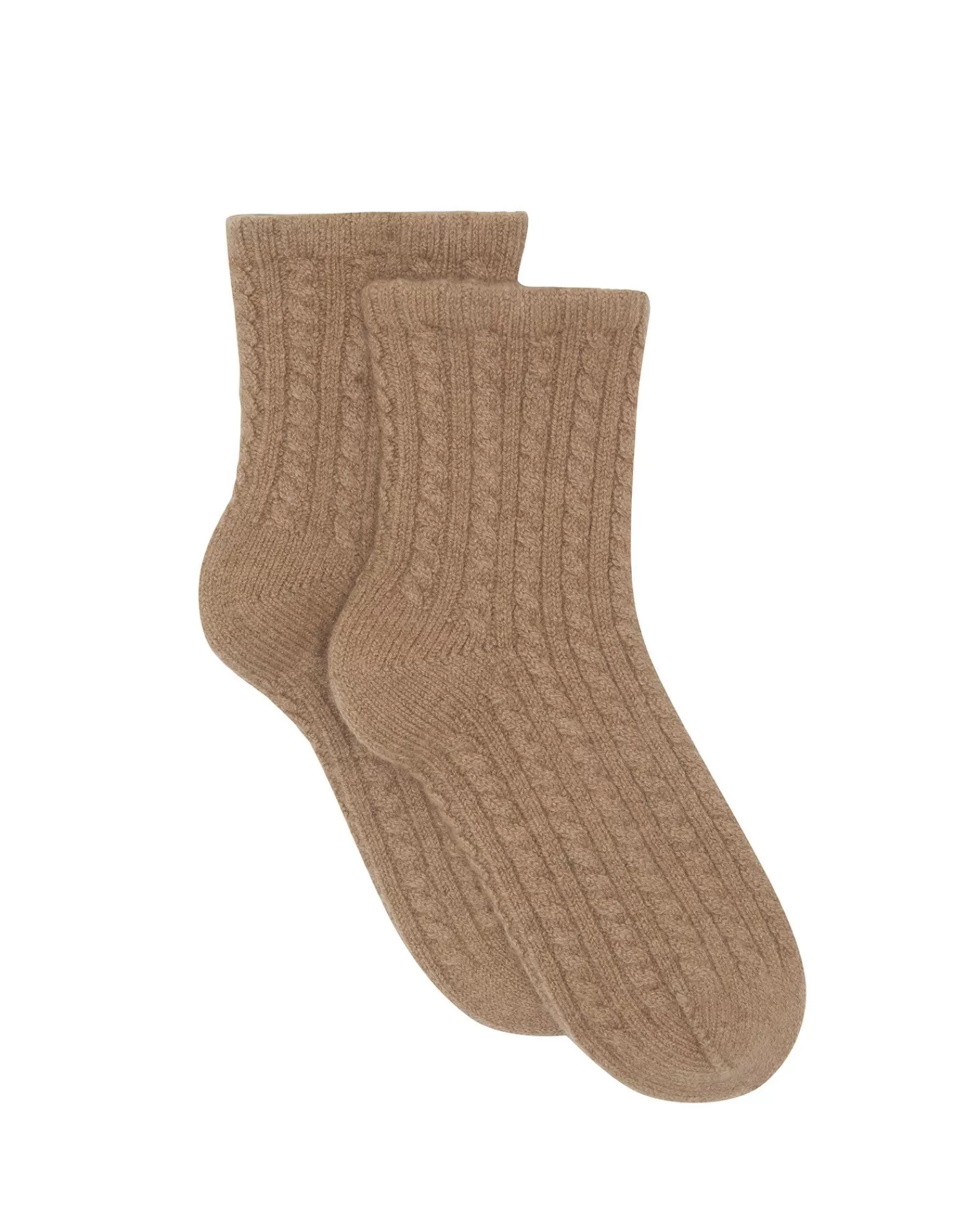 Kujten Socks & Leg Warmers>Twisted Cashmere Socks, 4-Threads Camelo