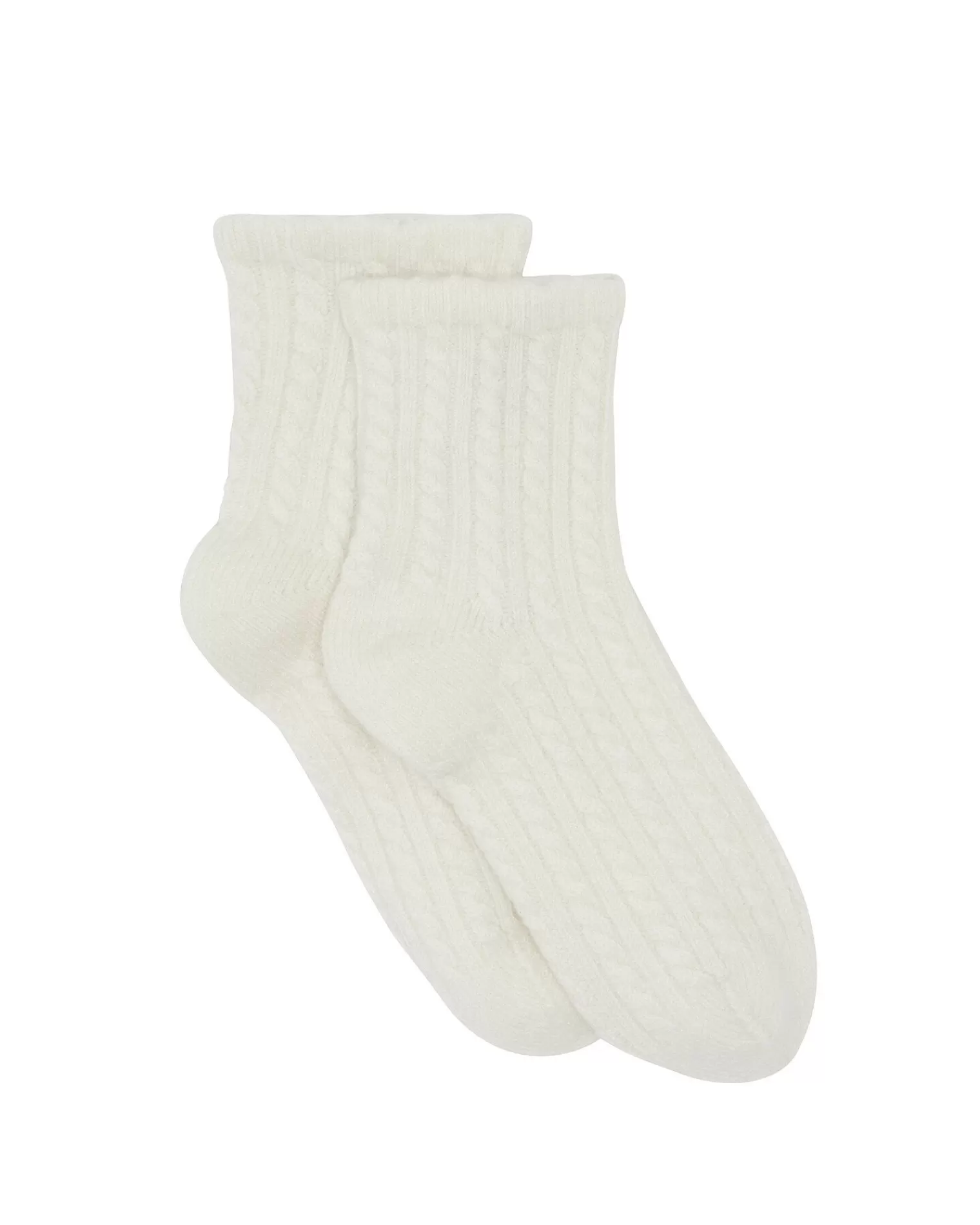 Kujten Socks & Leg Warmers>Twisted Cashmere Socks, 4-Threads Blanc