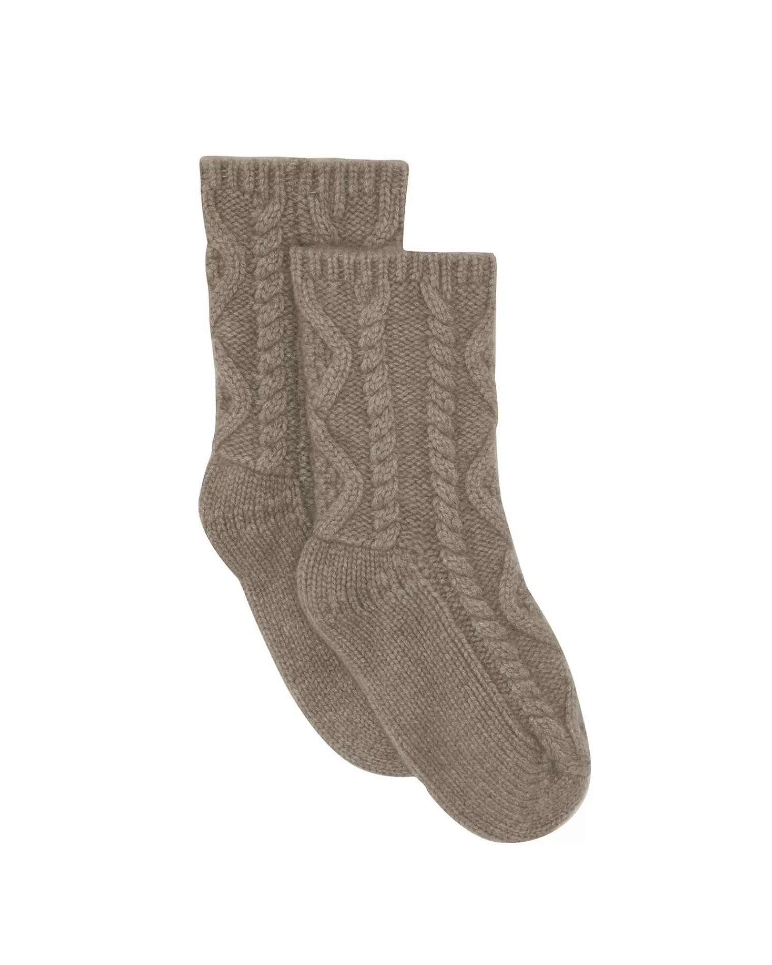 Kujten Socks & Leg Warmers>Twisted Cashmere Socks, 6-Threads Beige Taupe