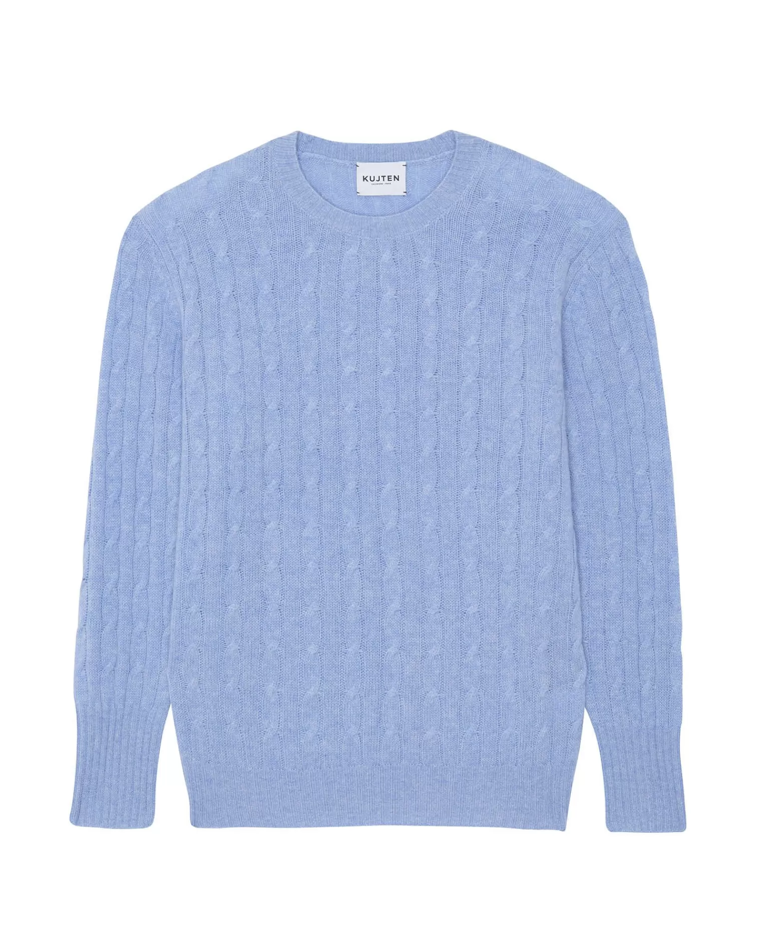 Kujten Sweaters & Sweatshirts>Twisted Round Neck Cashmere Sweater Bleu Jeans