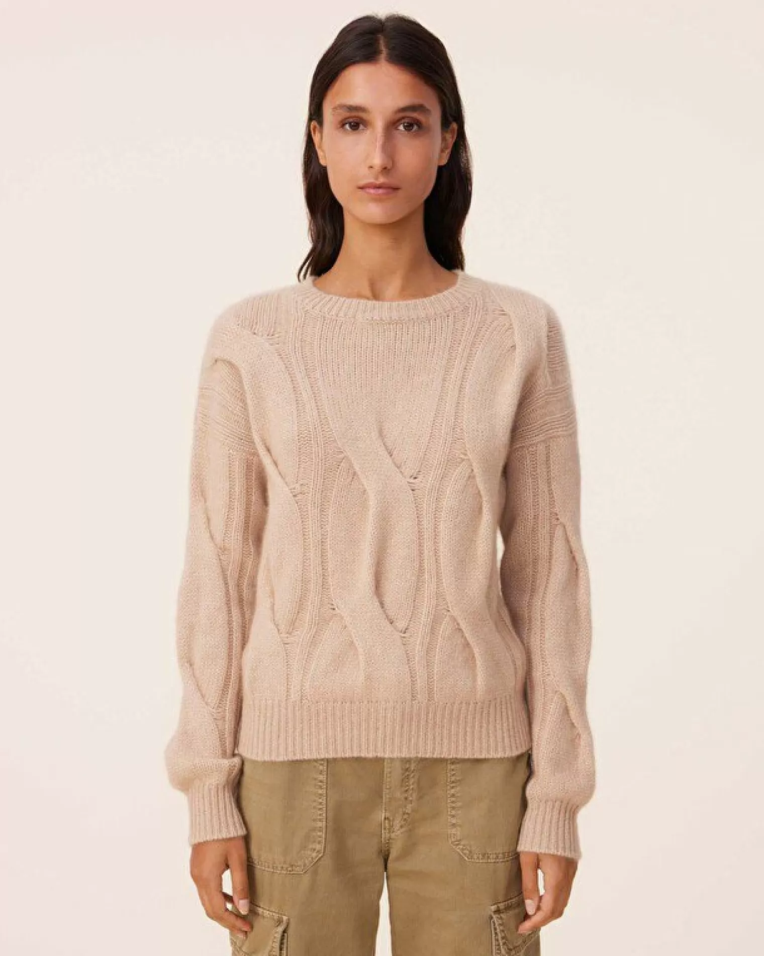 Kujten Sweaters & Sweatshirts>Twisted Round Neck Cashmere Sweater, 8-Threads Organique